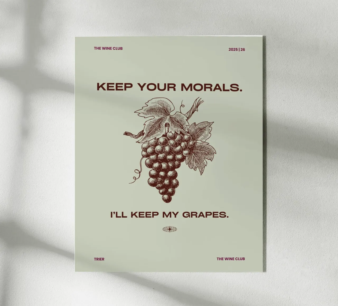 KEEP YOUR MORALS plexiglass da THE WINE CLUB