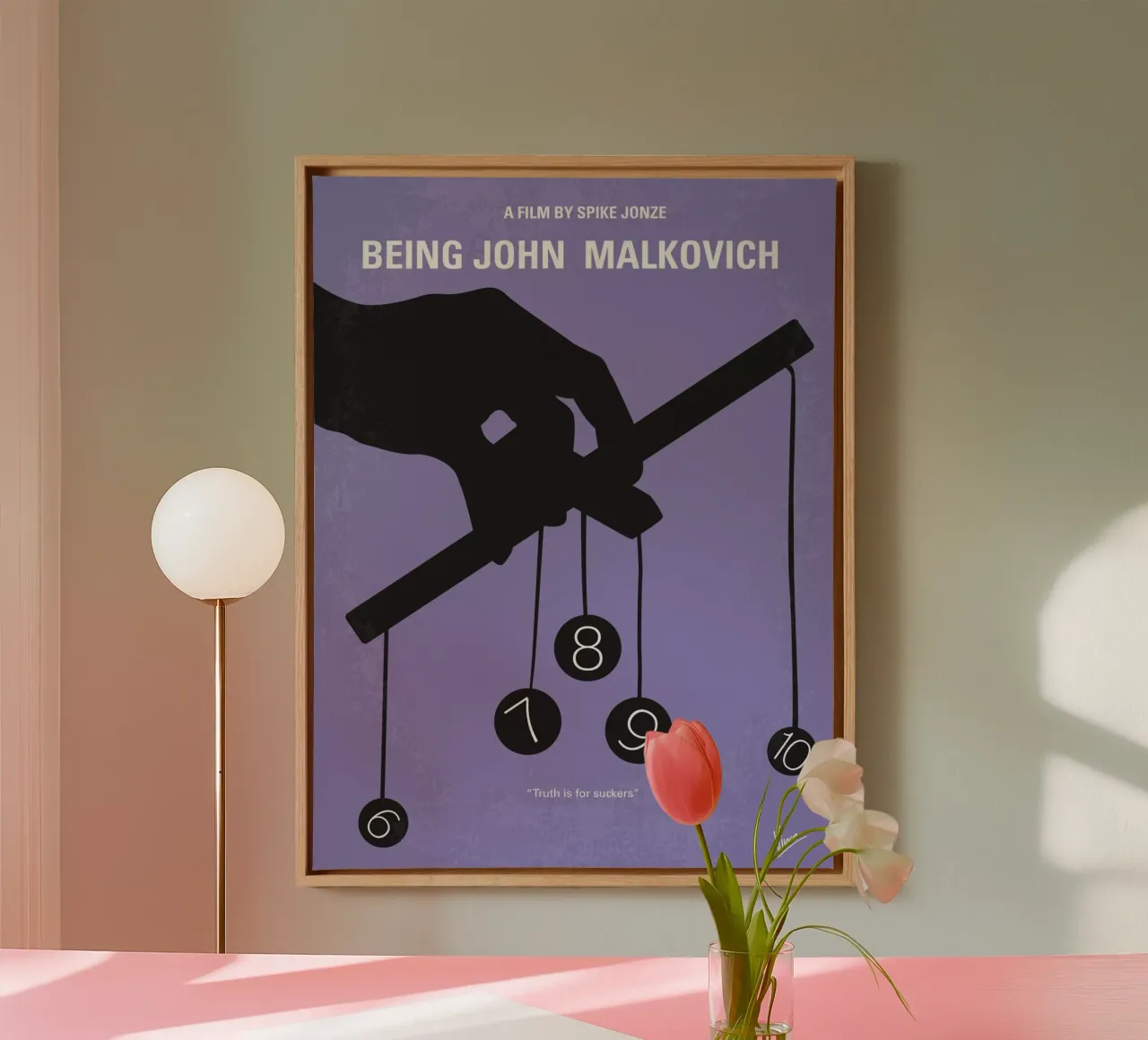 No009 My Being John Malkovich minimal movie poster tela con Cornice a cassetta da Chungkong