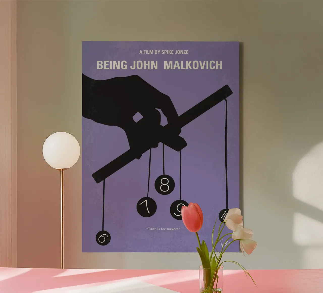 No009 My Being John Malkovich minimal movie poster tela con Cornice a cassetta da Chungkong