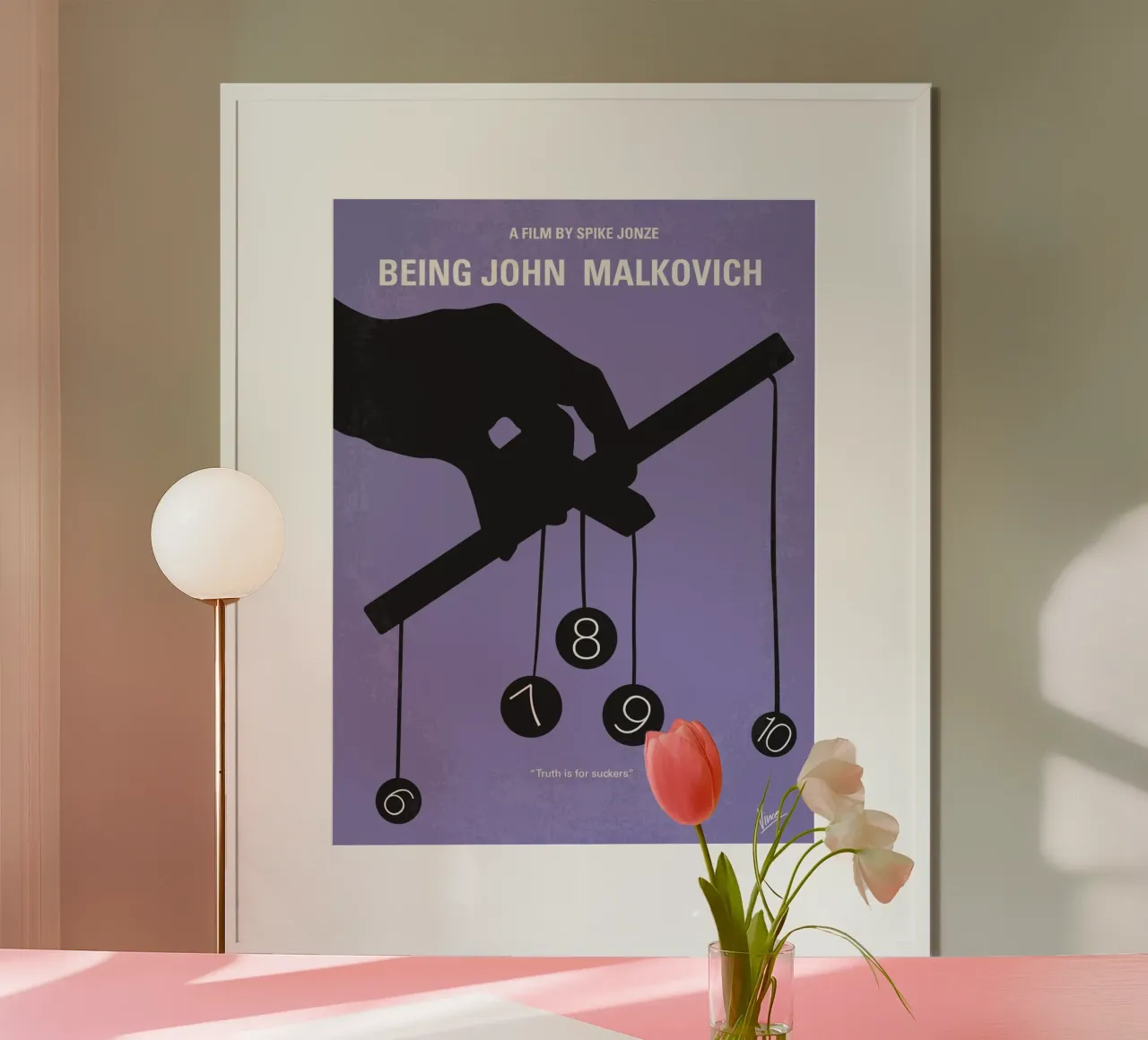 No009 My Being John Malkovich minimal movie poster poster con telaio in plastica da Chungkong