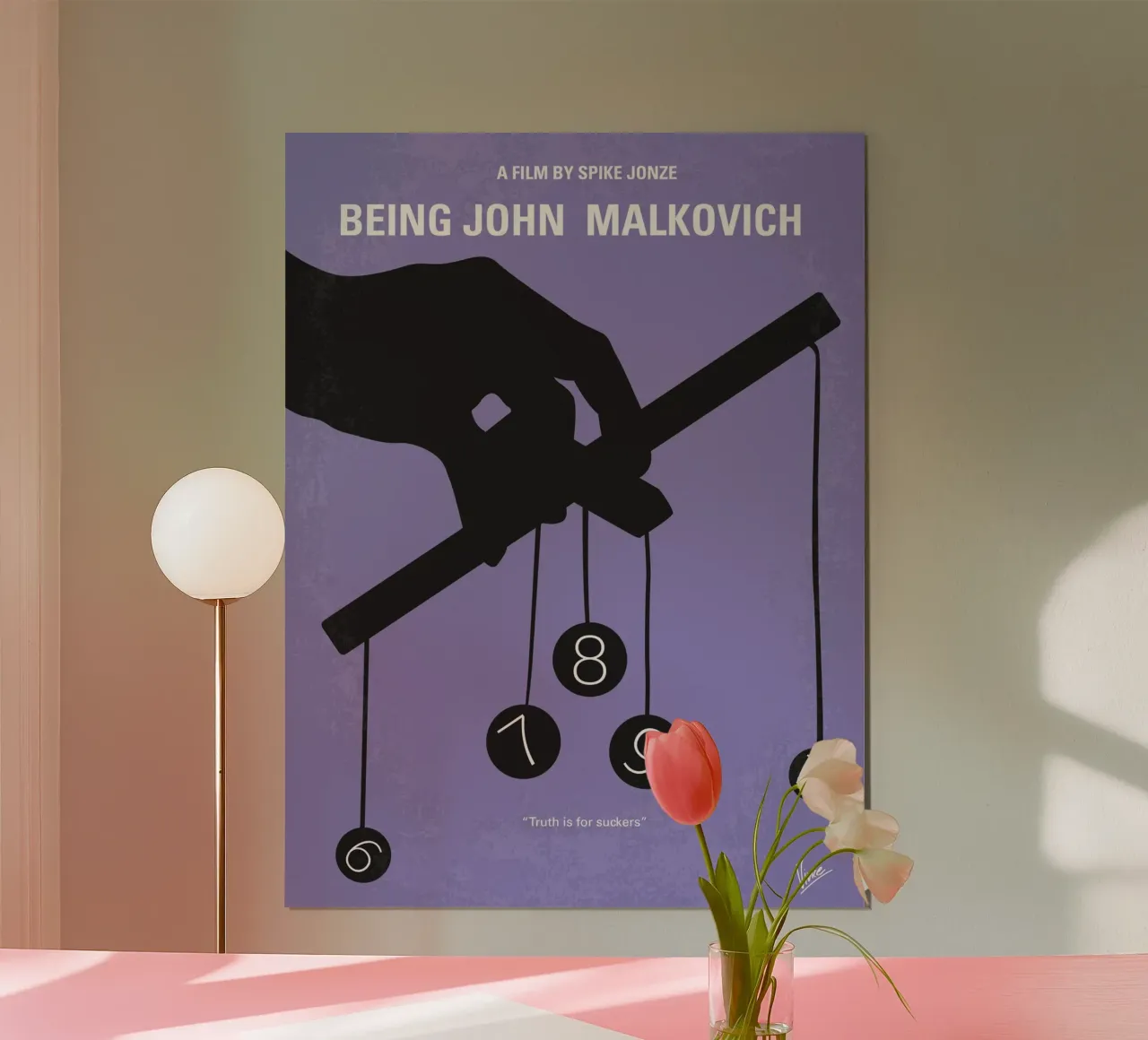 No009 My Being John Malkovich minimal movie poster poster con telaio in plastica da Chungkong