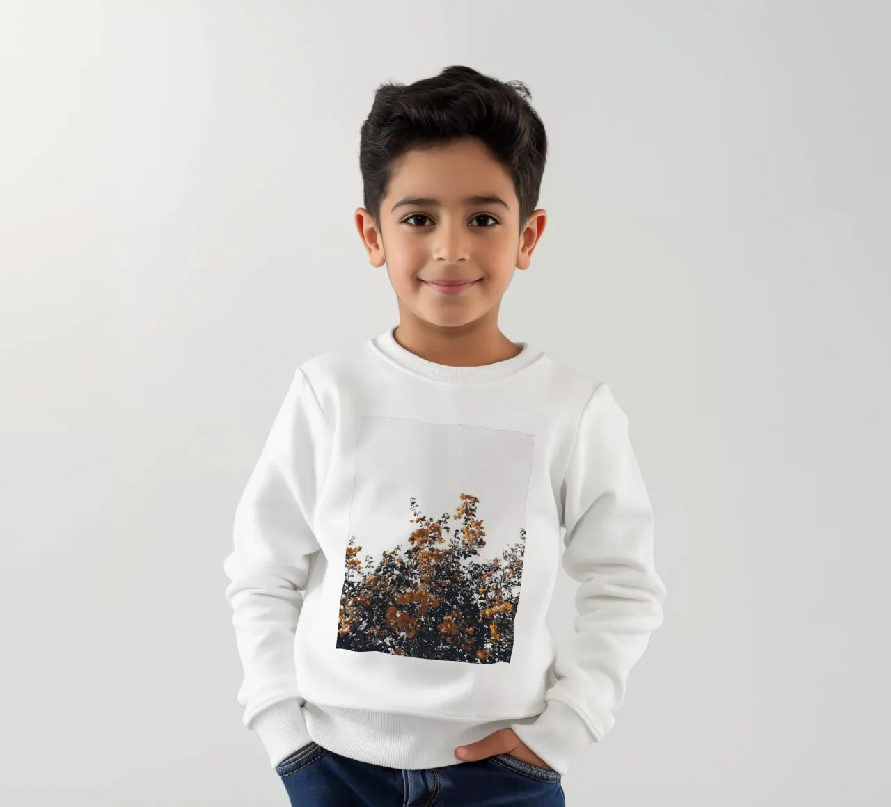 Fiori autunnali: la natura con un look vintage felpa bambino da Whole©