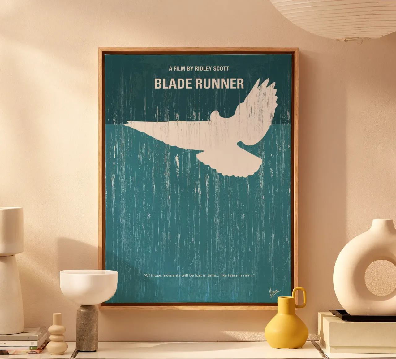 No011 My Blade Runner minimal movie poster canvas with Floater frame by Chungkong