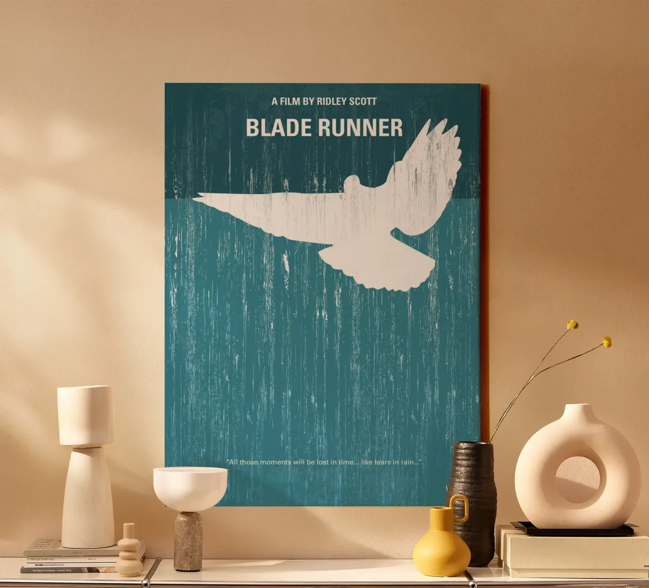 No011 My Blade Runner minimal movie poster canvas with Floater frame by Chungkong