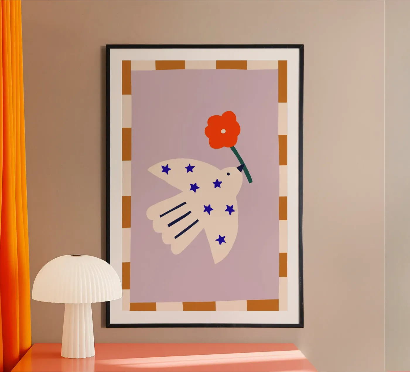 Uccello con fiore poster da Maren Gross