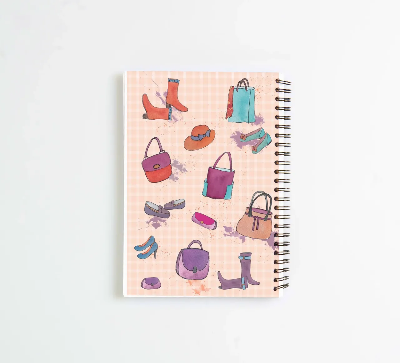 Bags, shoes, hats spiral notebook by Farbwelten