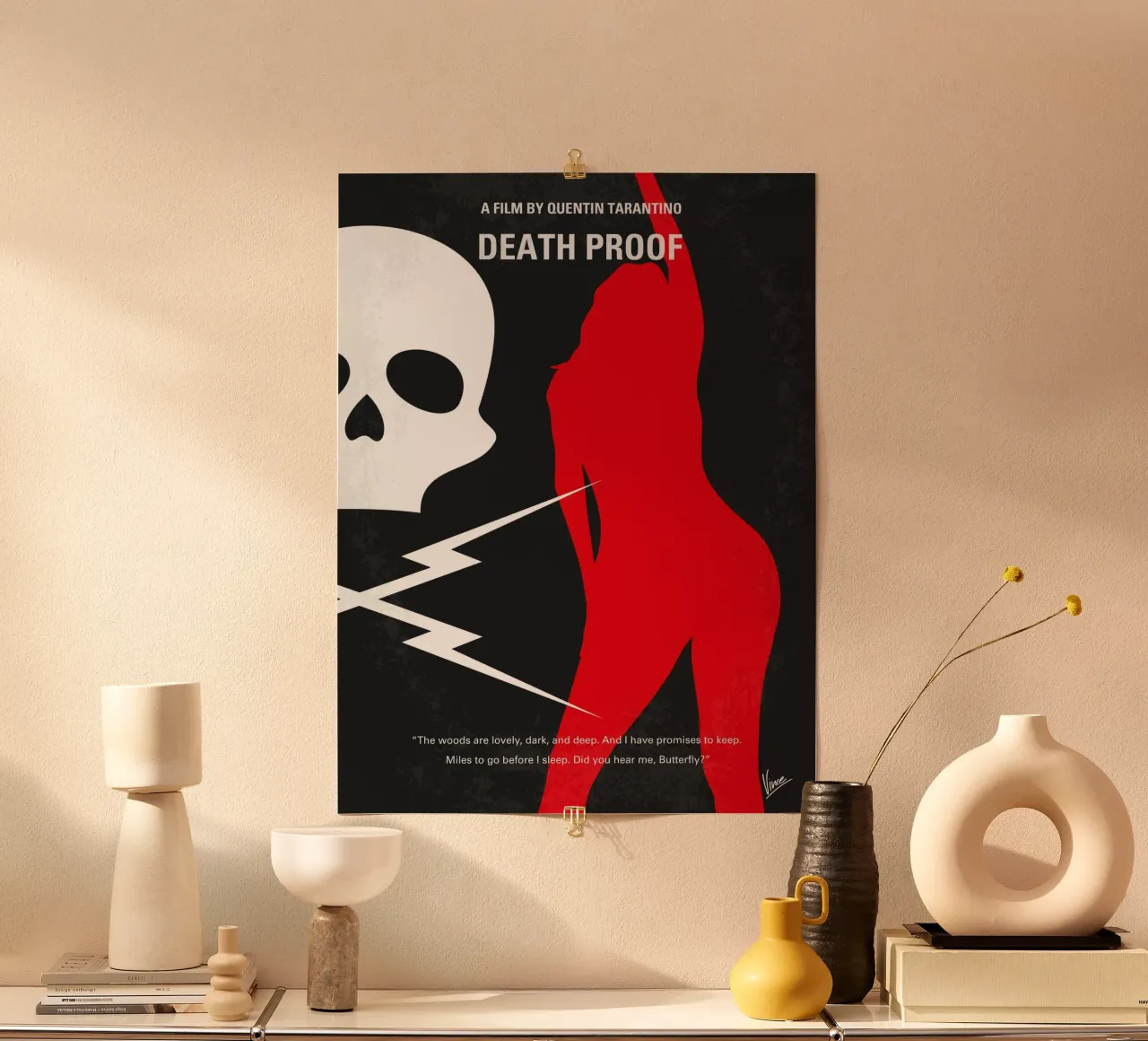 No018 My DeathProof minimal movie poster poster con telaio in plastica da Chungkong