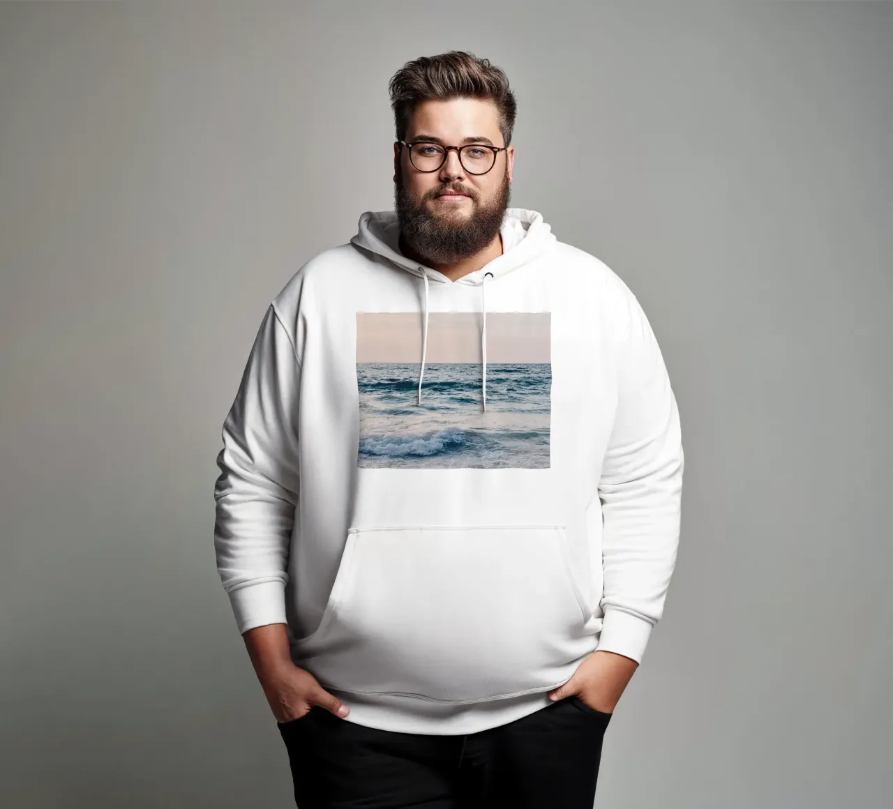 Murale con le onde del mare - pace e relax sulla spiaggia felpa con cappuccio da Whole©