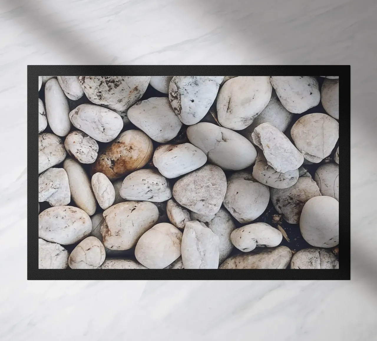 Natural pebble design - Minimalist stone pattern doormat by Whole©