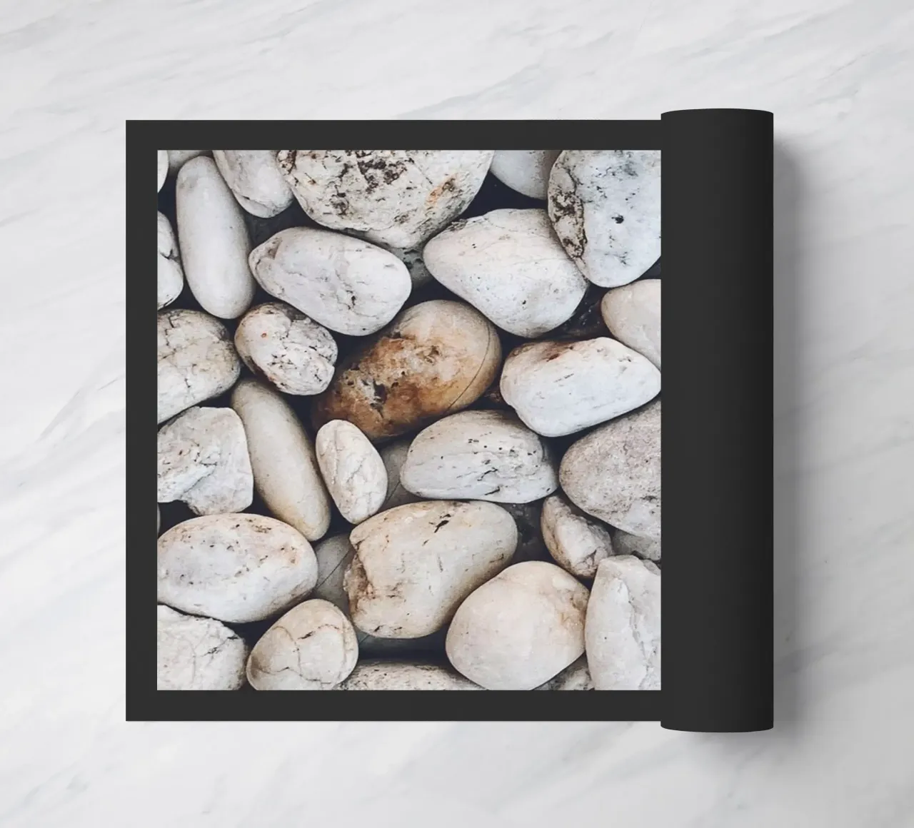 Natural pebble design - Minimalist stone pattern doormat by Whole©