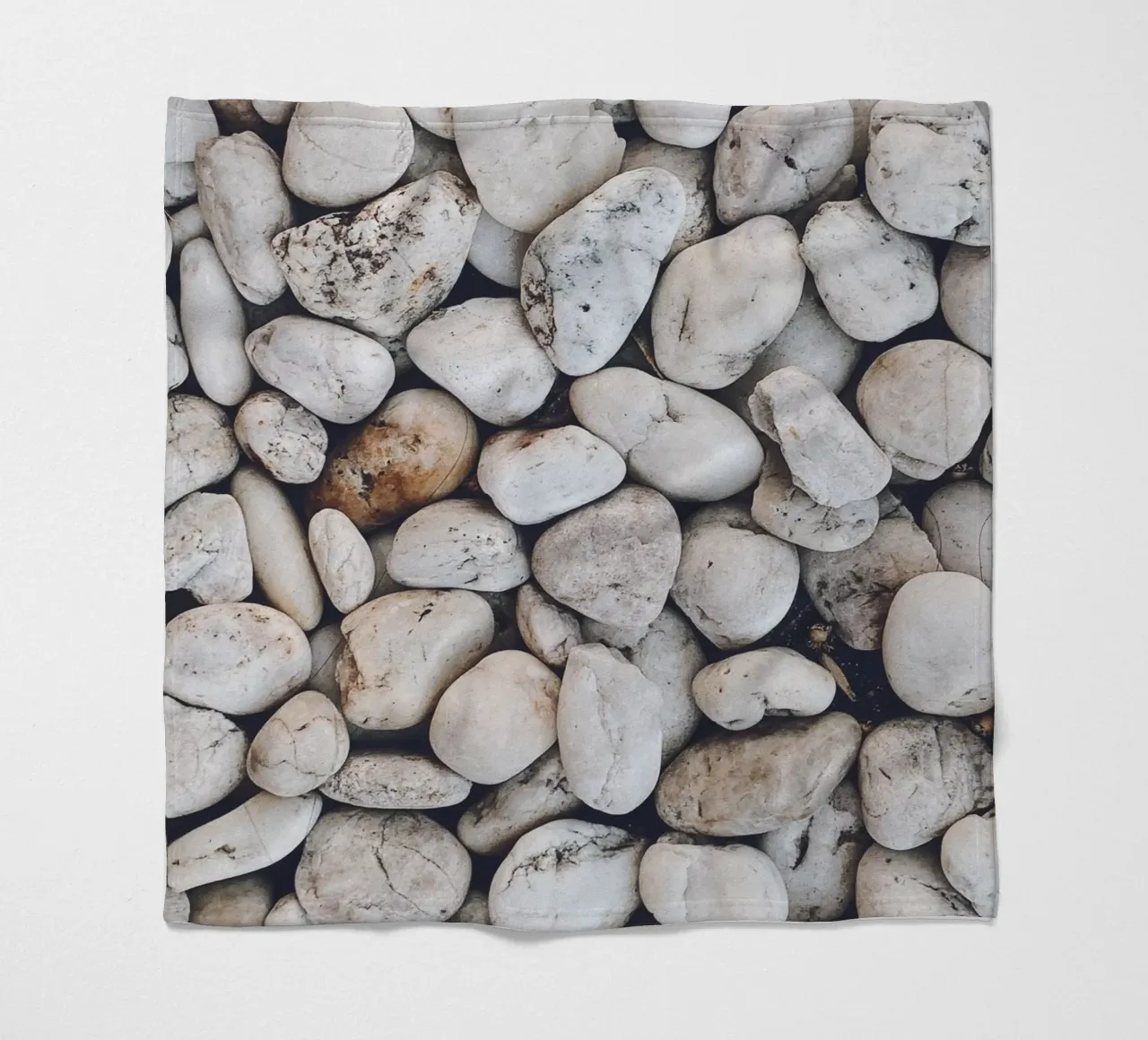 Natural pebble design - Minimalist stone pattern fleece blanket by Whole©
