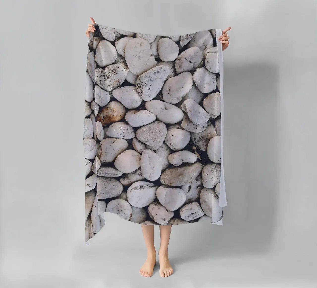 Natural pebble design - Minimalist stone pattern beach towel by Whole©
