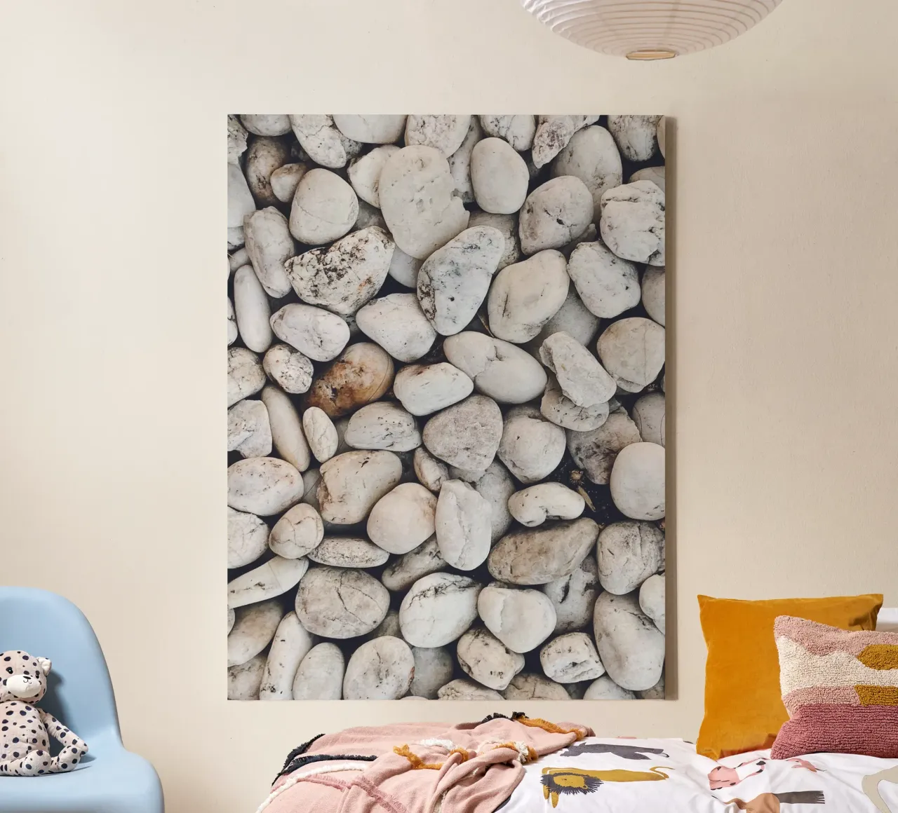 Natural pebble design - Minimalist stone pattern canvas by Whole©