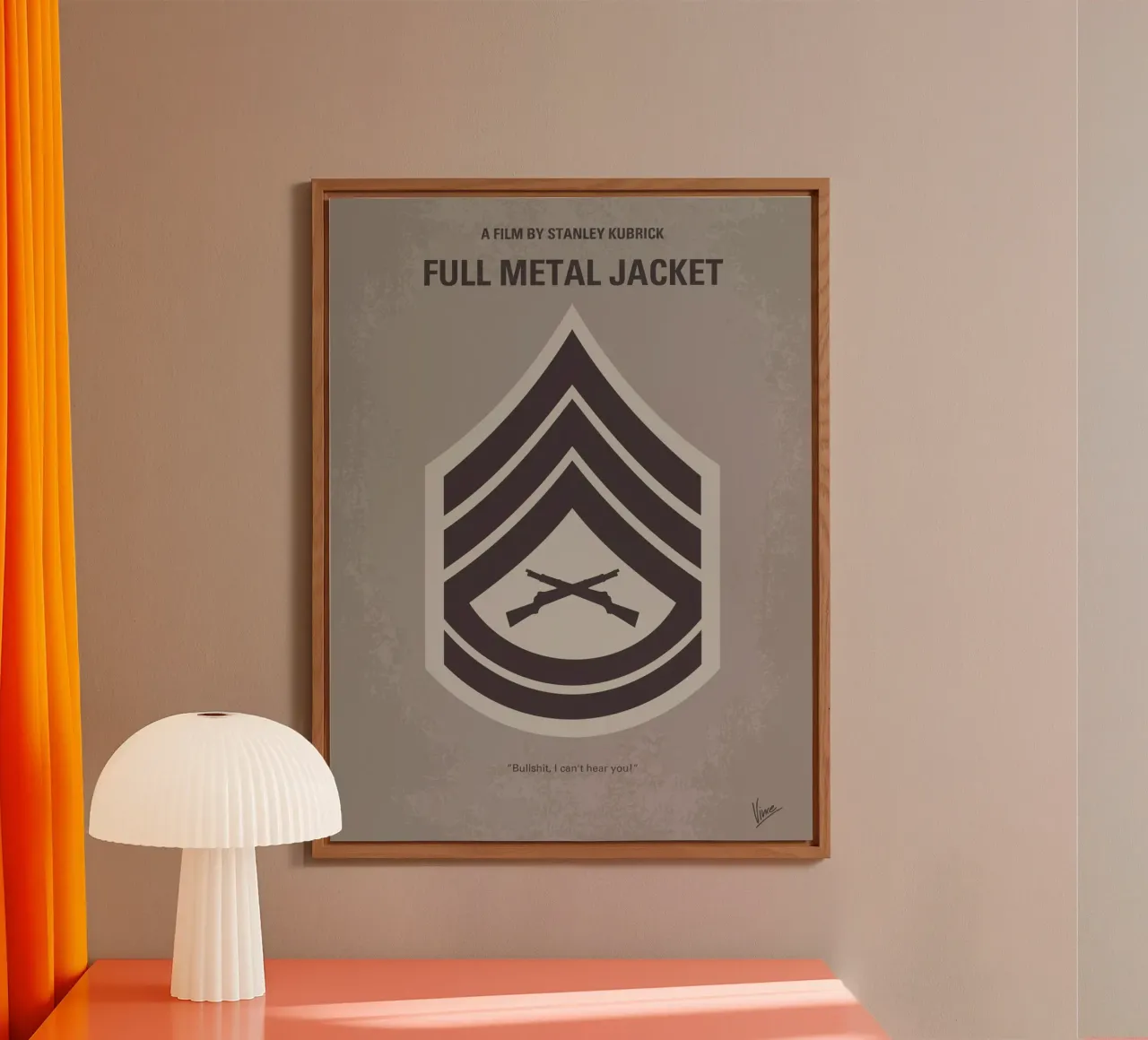 No030 My Full Metal Jacket minimal movie poster alluminio dibond da Chungkong