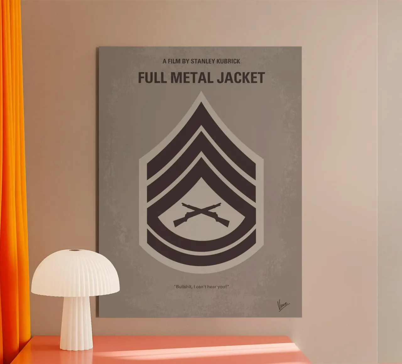No030 My Full Metal Jacket minimal movie poster alluminio dibond da Chungkong
