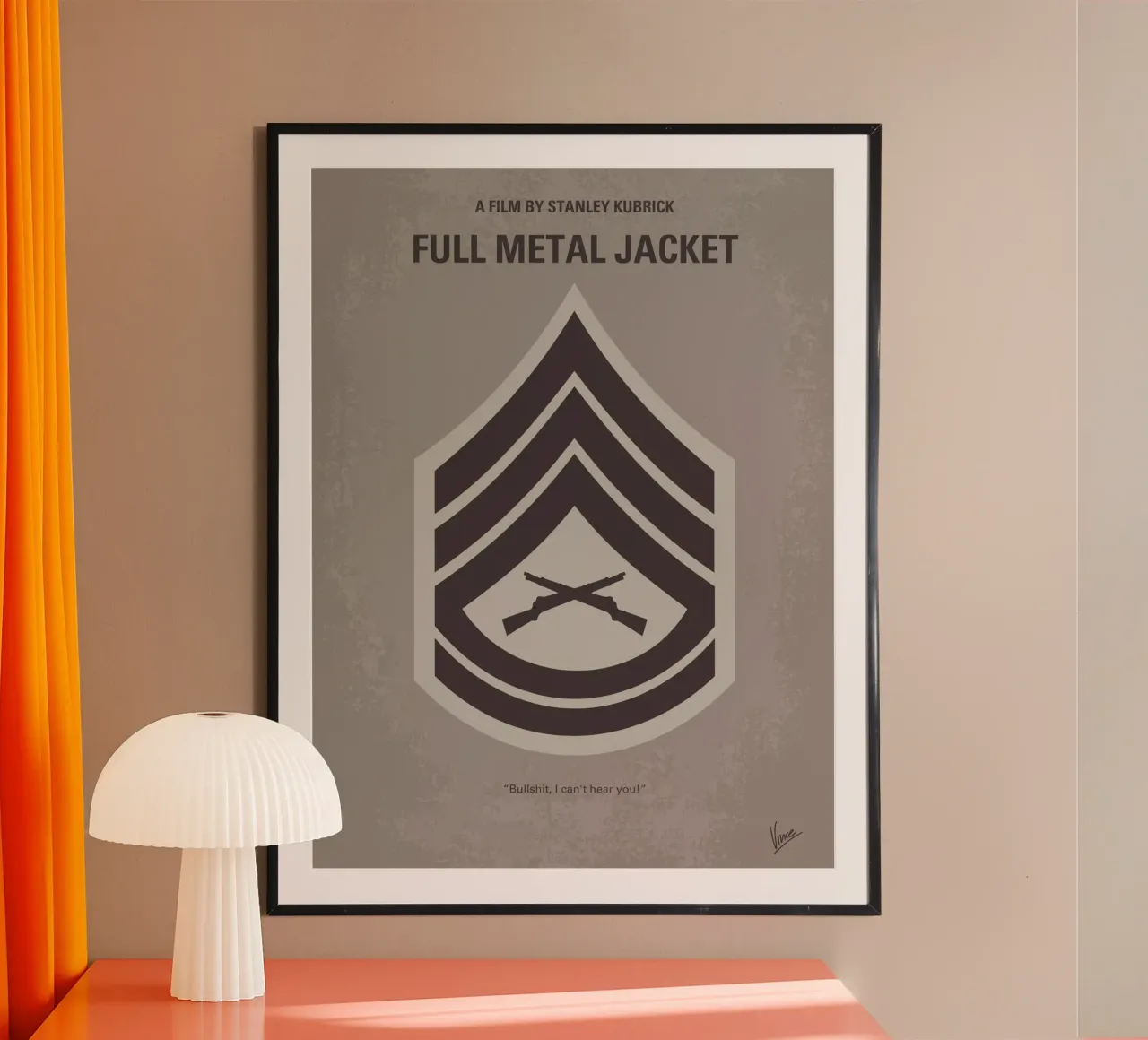 No030 My Full Metal Jacket minimal movie poster poster con telaio in plastica da Chungkong
