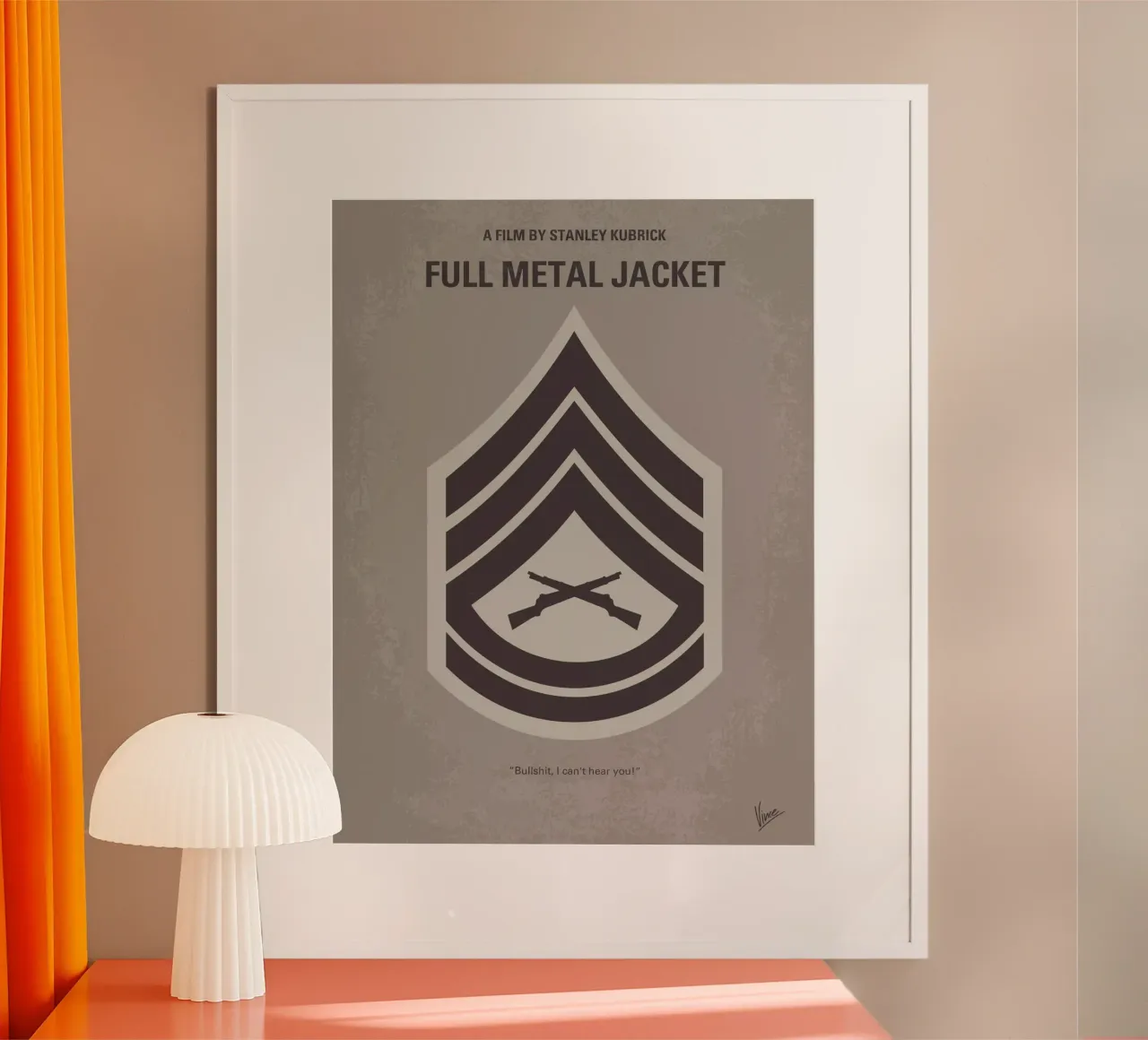 No030 My Full Metal Jacket minimal movie poster poster con telaio in plastica da Chungkong