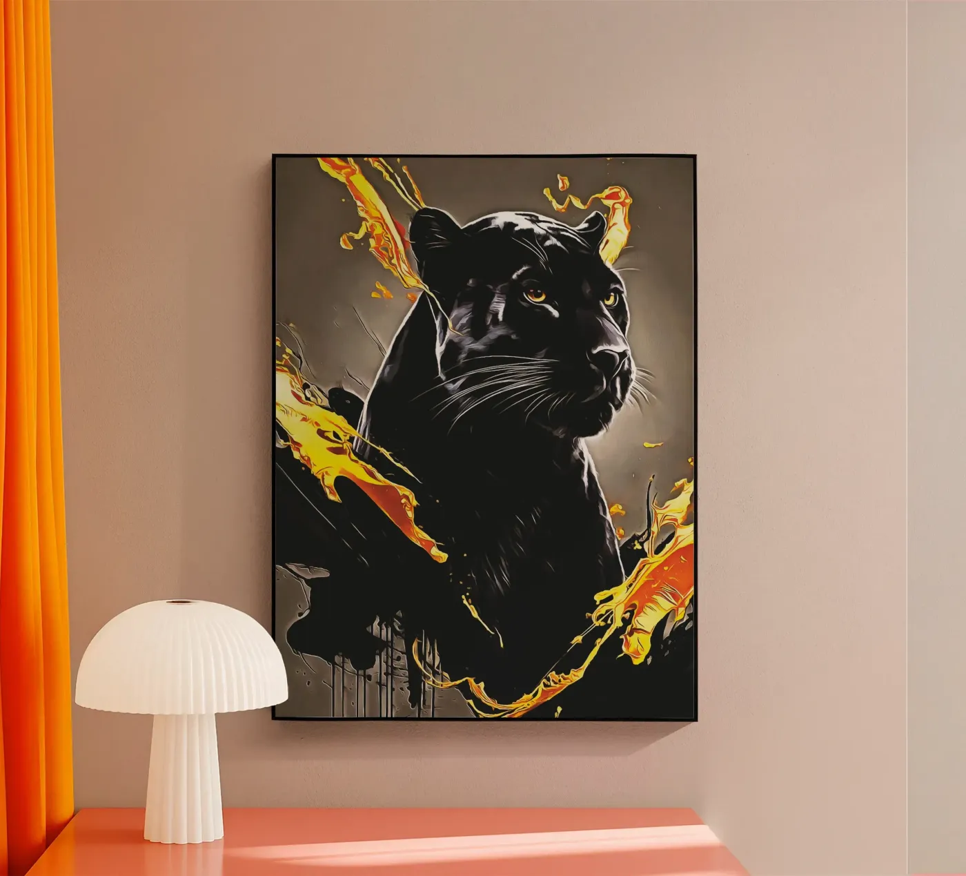 de zwarte panter acryl van Fred-Graph
