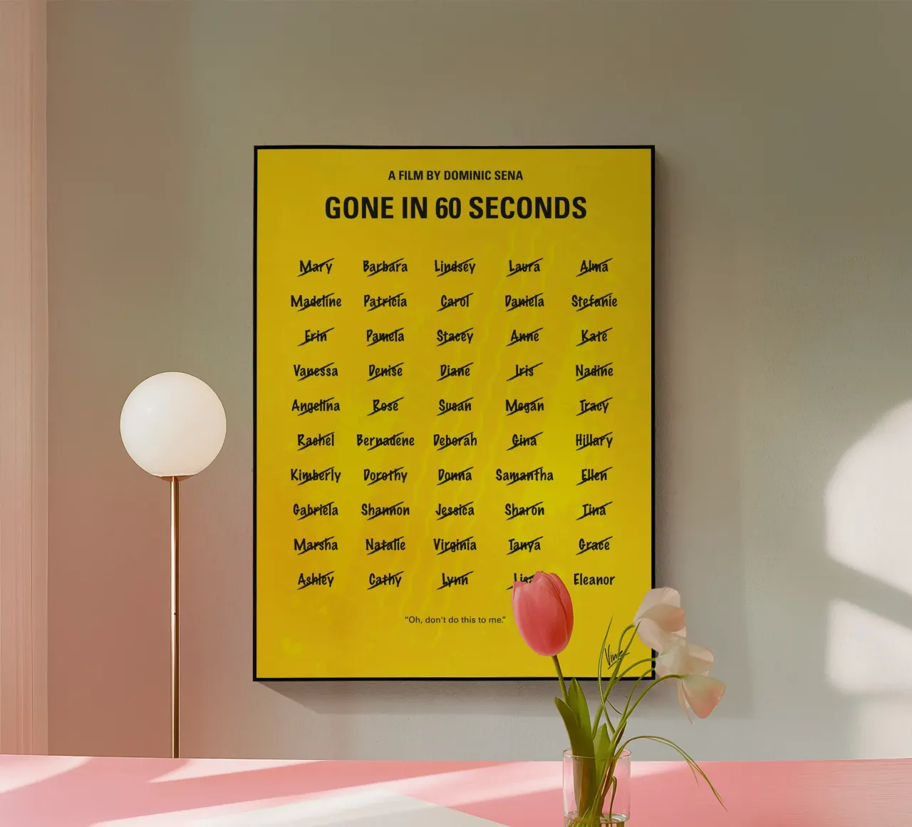 No032 My Gone In 60 Seconds minimal movie poster plexiglass da Chungkong