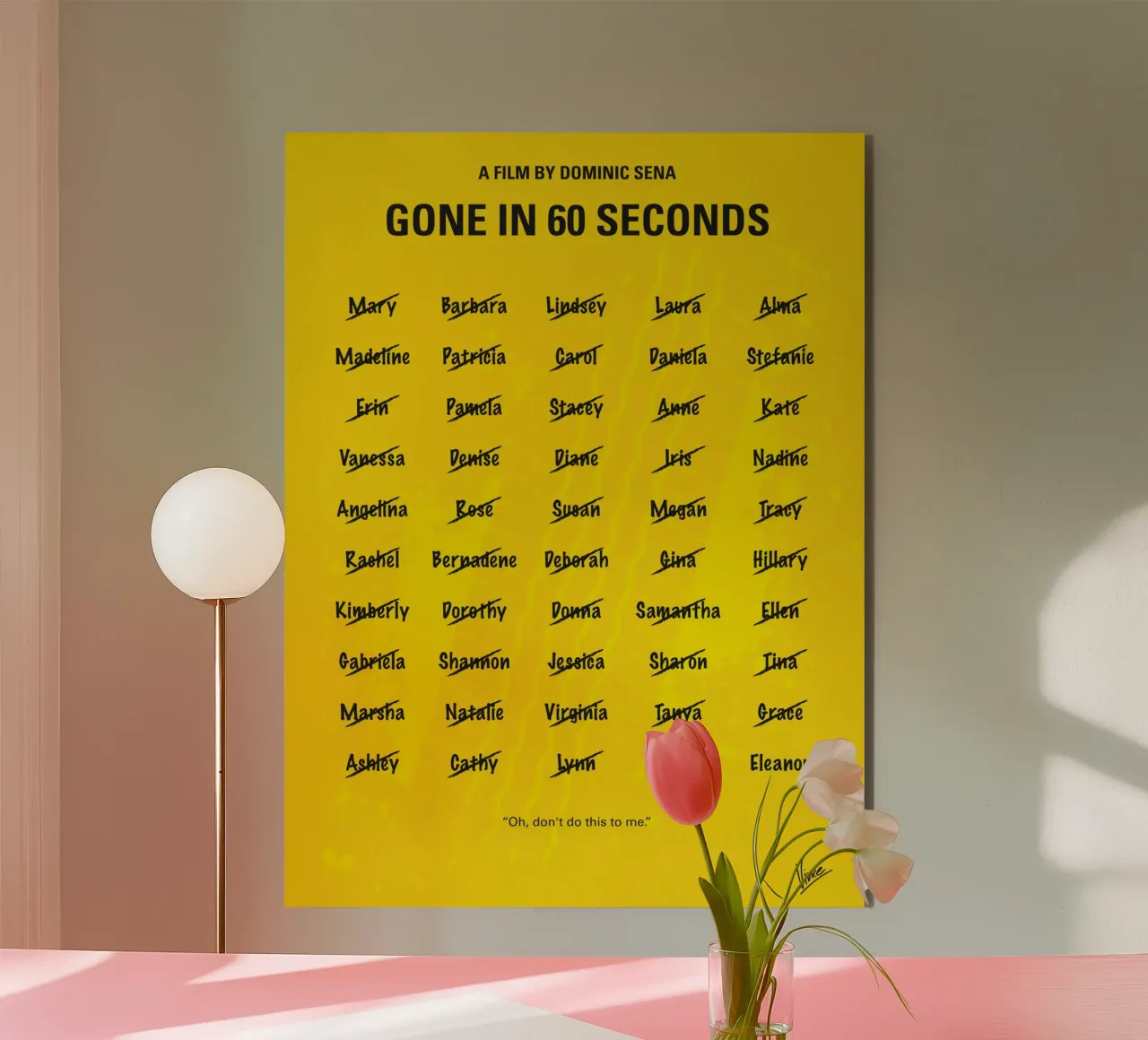 No032 My Gone In 60 Seconds minimal movie poster pannello forex da Chungkong