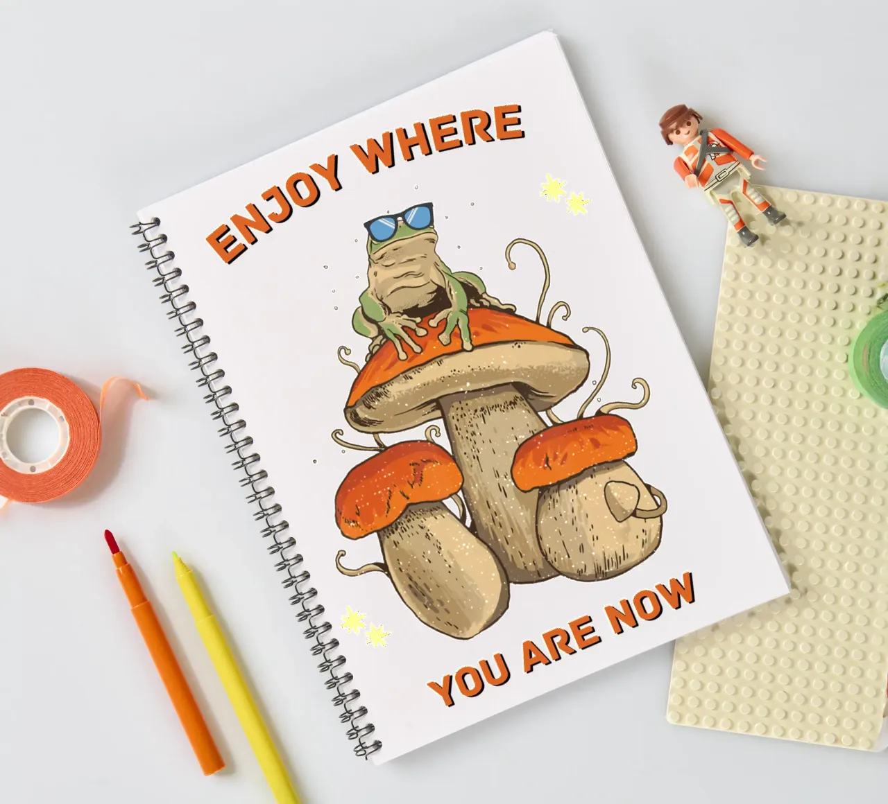 Hoppy Shrooms spiral notebook by DesignArt