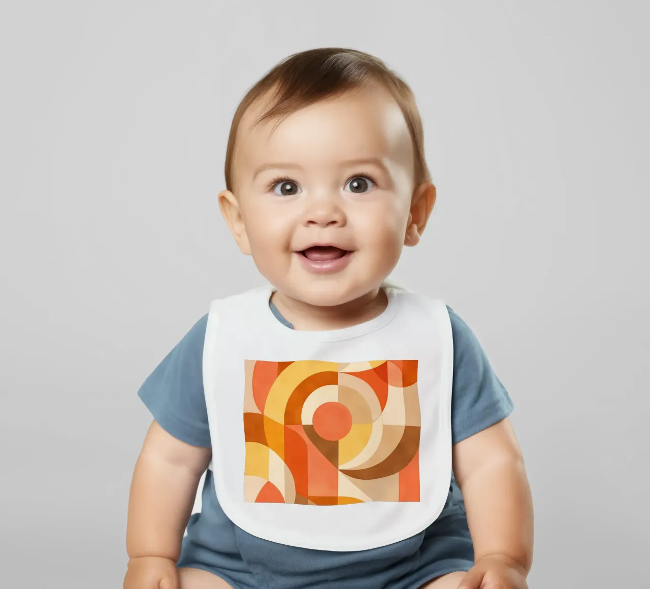 Bold Abstract Composition with Circular Forms baby bib by DesignDoodle