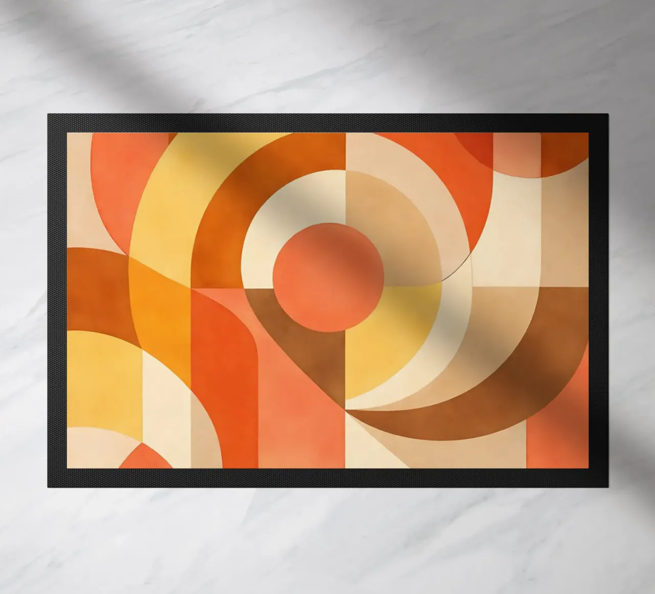 Bold Abstract Composition with Circular Forms doormat by DesignDoodle