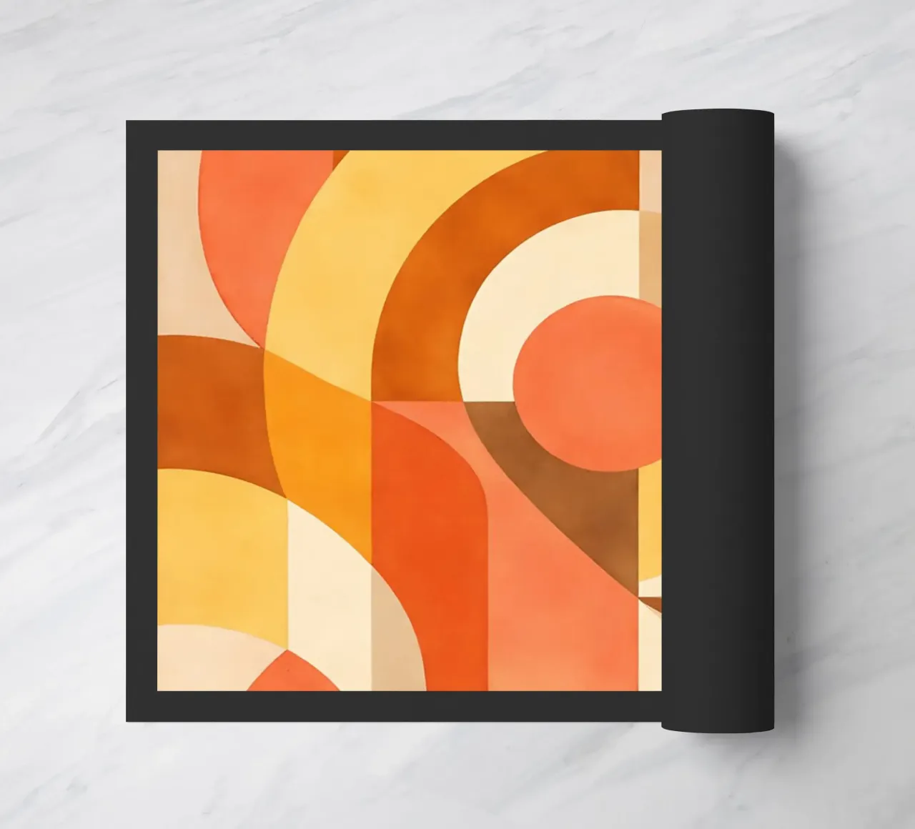 Bold Abstract Composition with Circular Forms doormat by DesignDoodle