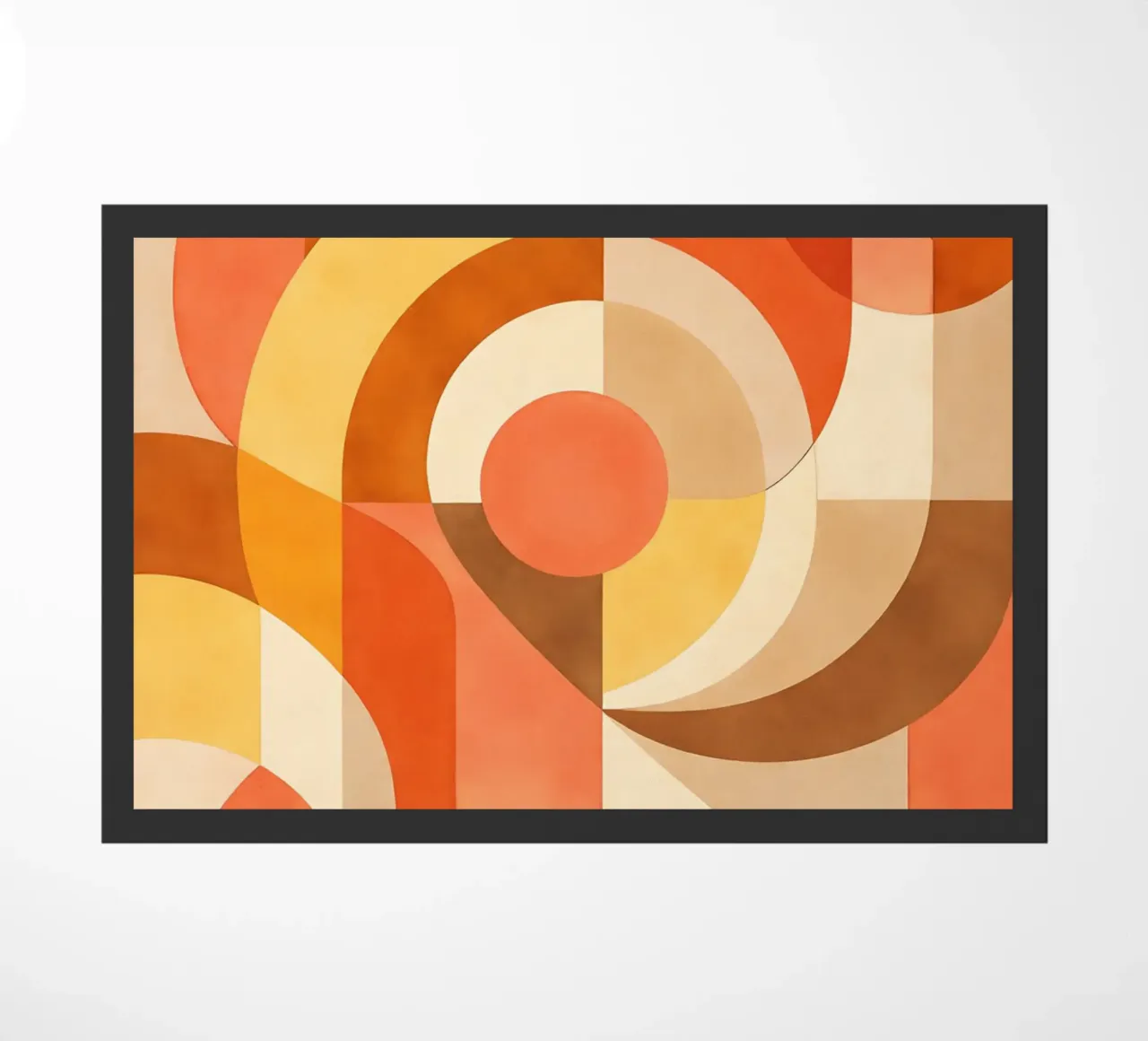 Bold Abstract Composition with Circular Forms doormat by DesignDoodle