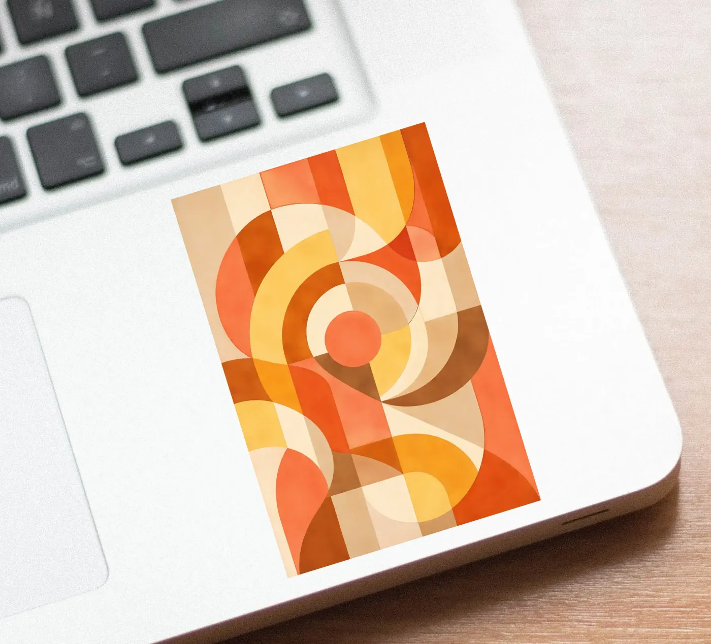 Bold Abstract Composition with Circular Forms sticker by DesignDoodle