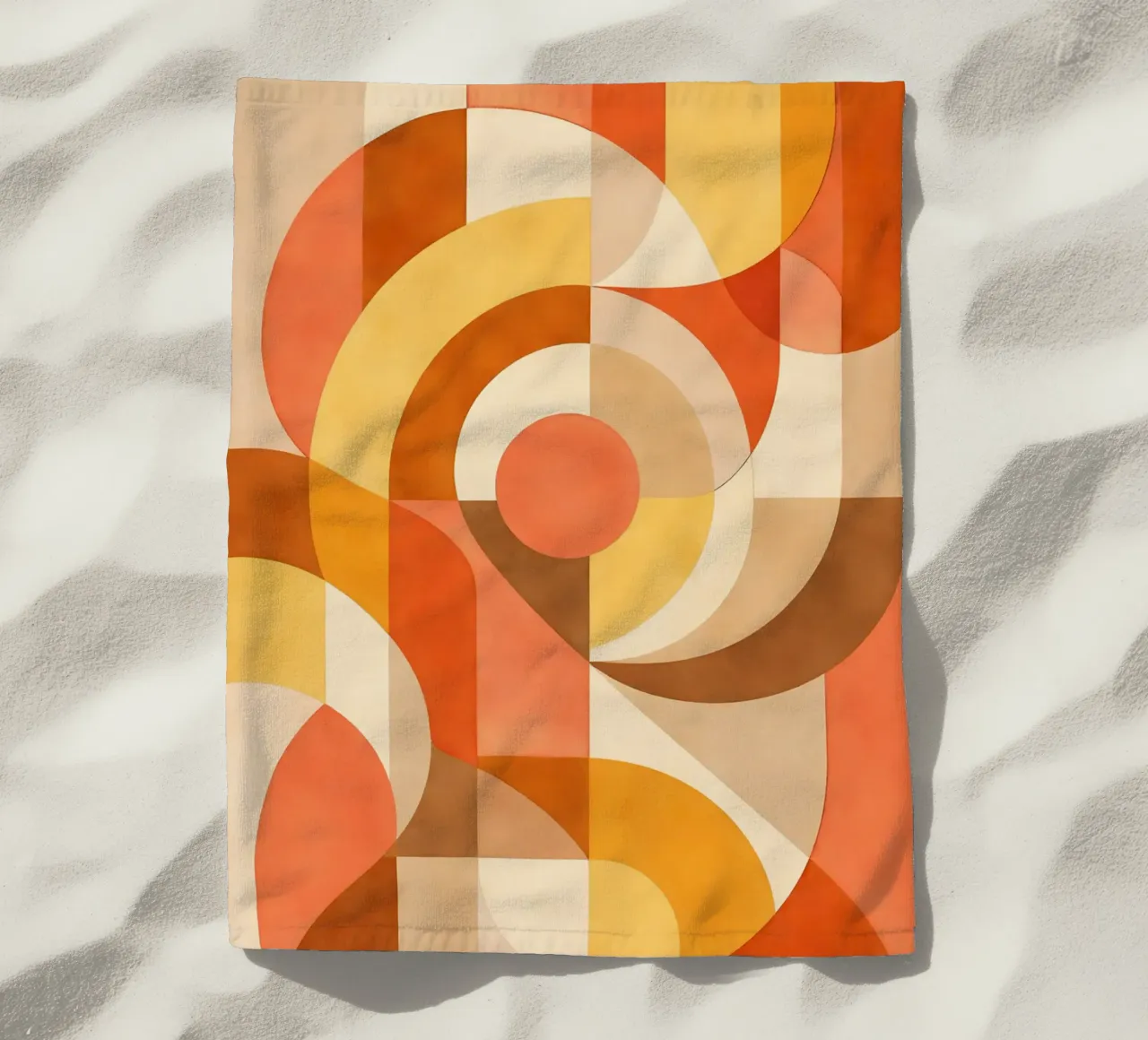 Bold Abstract Composition with Circular Forms beach towel by DesignDoodle