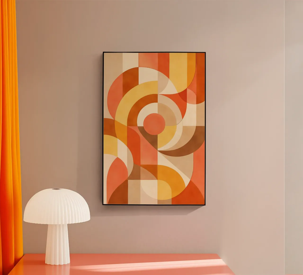 Bold Abstract Composition with Circular Forms plexiglass da DesignDoodle