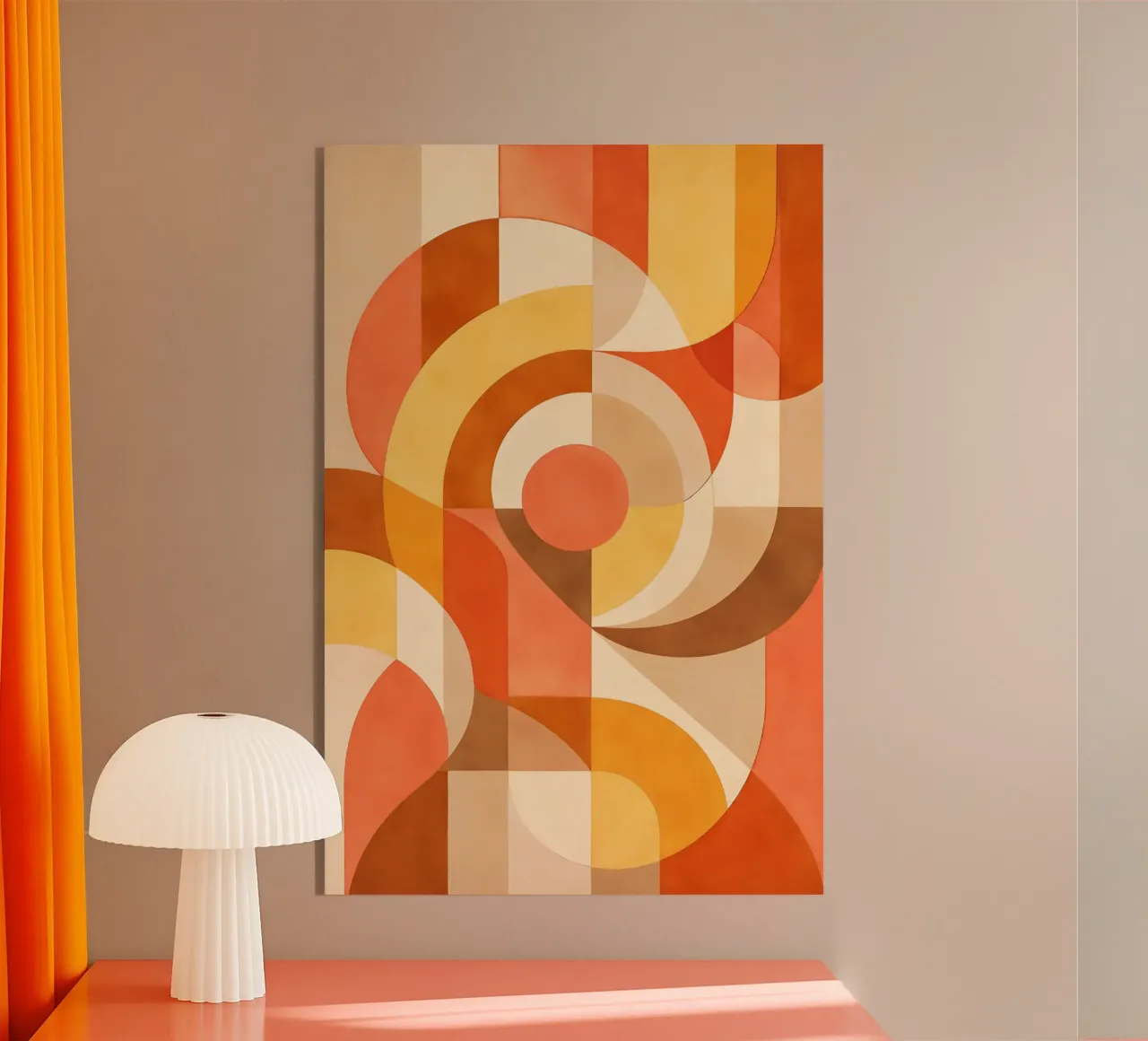 Bold Abstract Composition with Circular Forms plexiglass da DesignDoodle