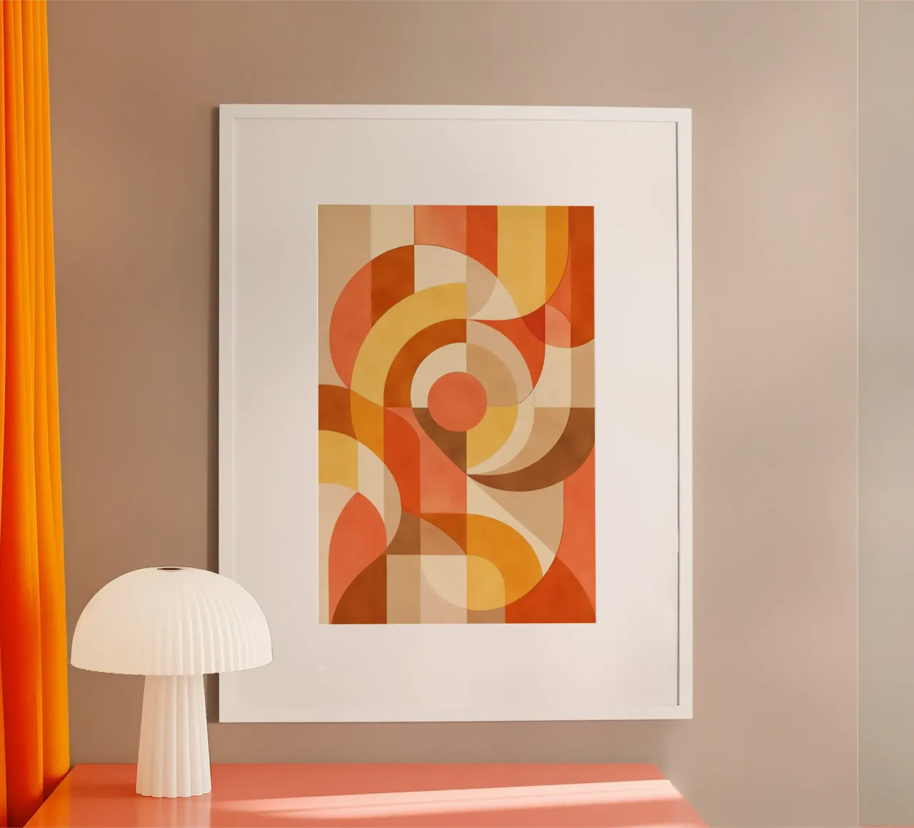 Bold Abstract Composition with Circular Forms poster by DesignDoodle