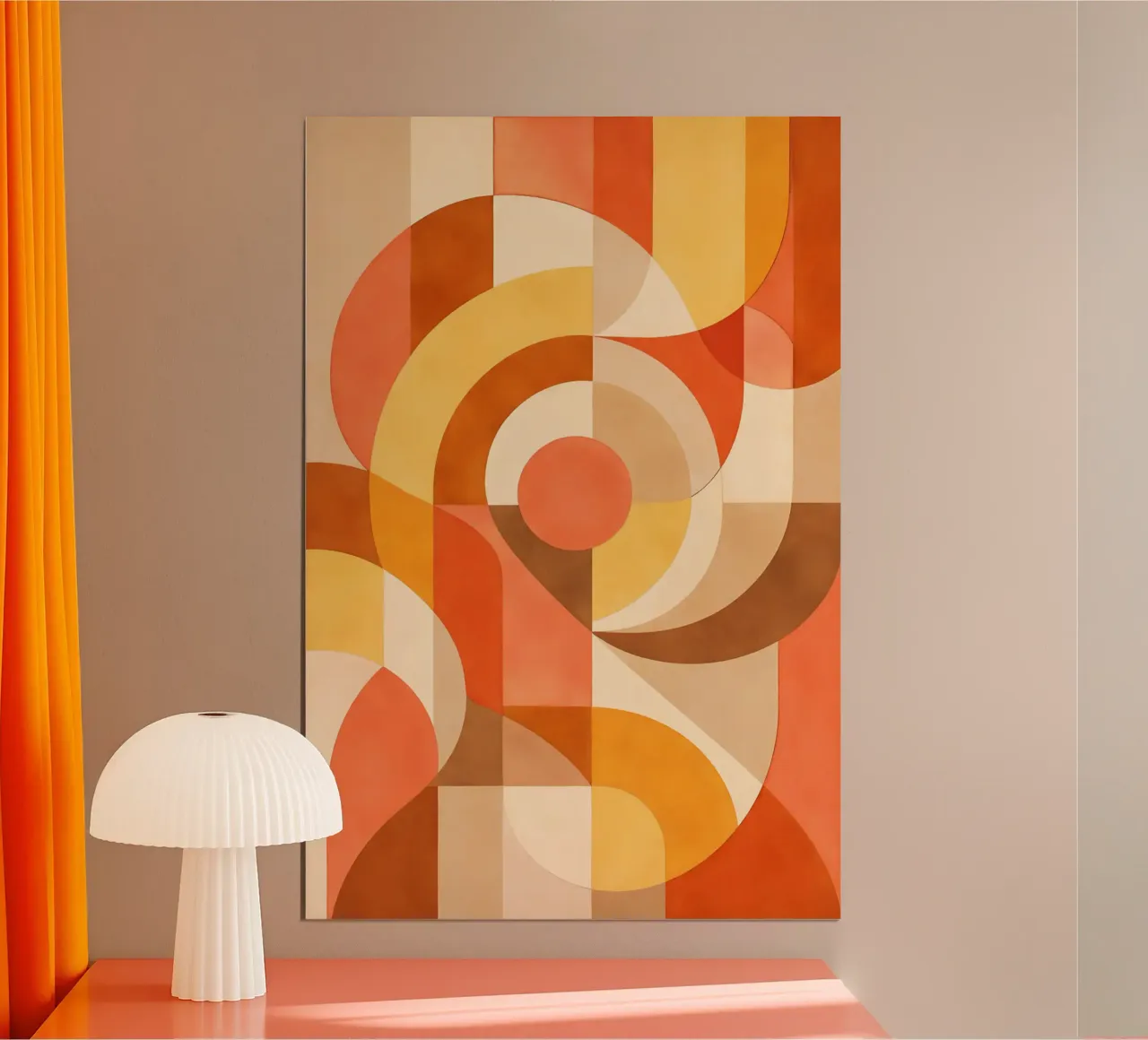 Bold Abstract Composition with Circular Forms poster by DesignDoodle