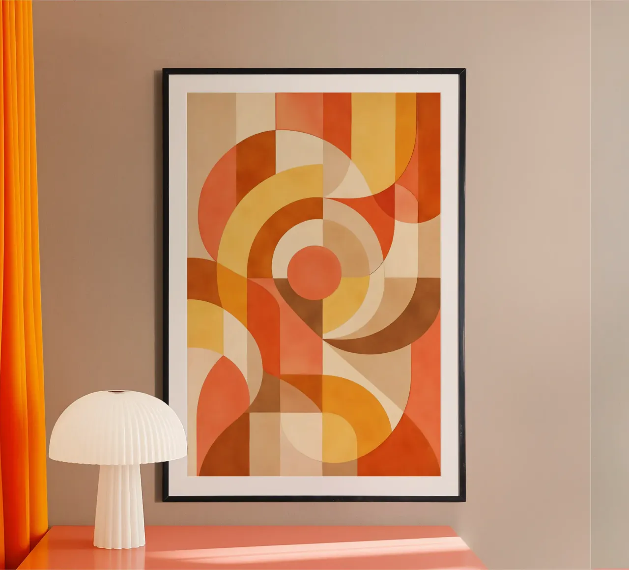 Bold Abstract Composition with Circular Forms poster by DesignDoodle