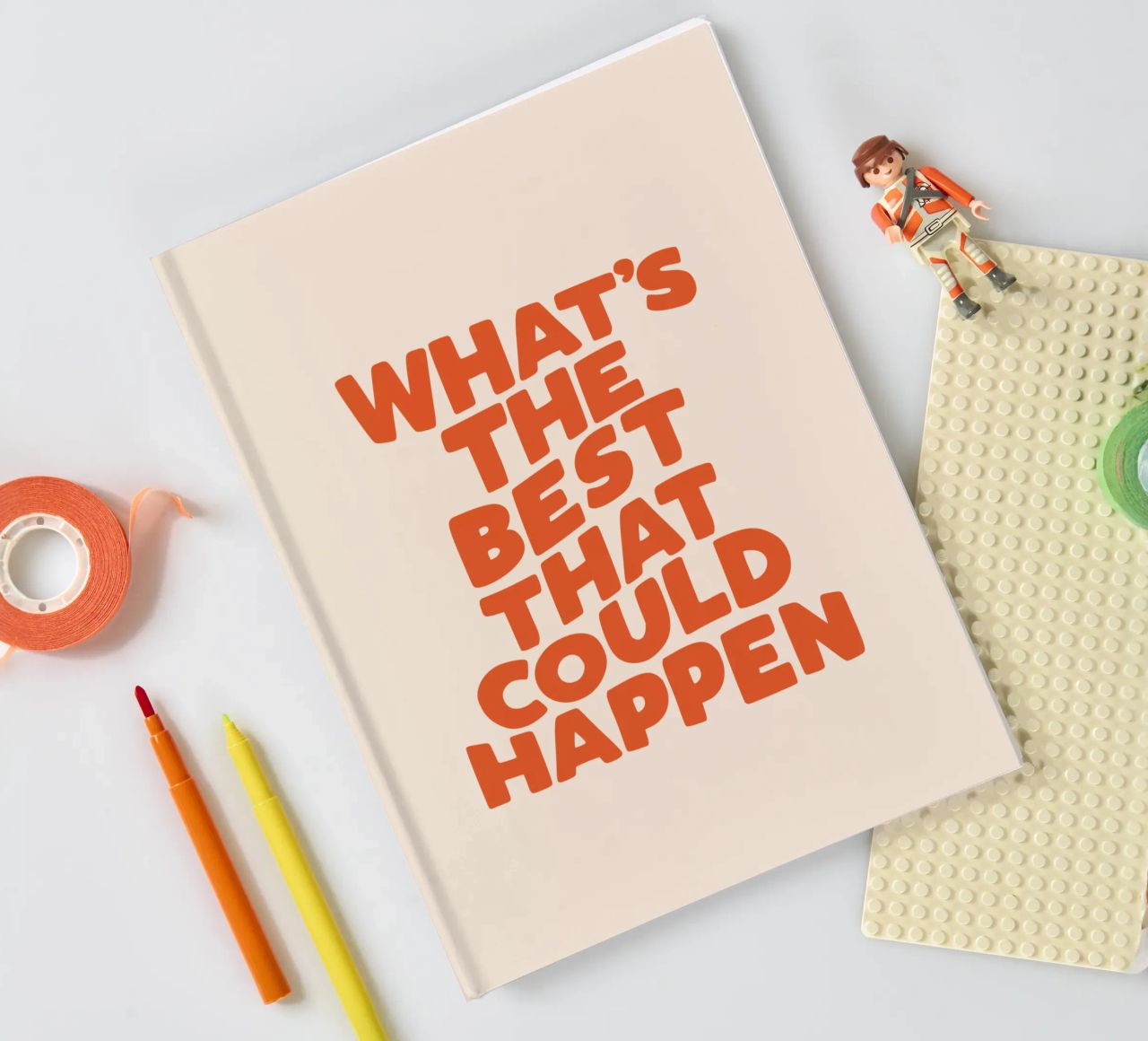 What's The Best That Could Happen Typografie Design notebook by THE MOTIVATED TYPE