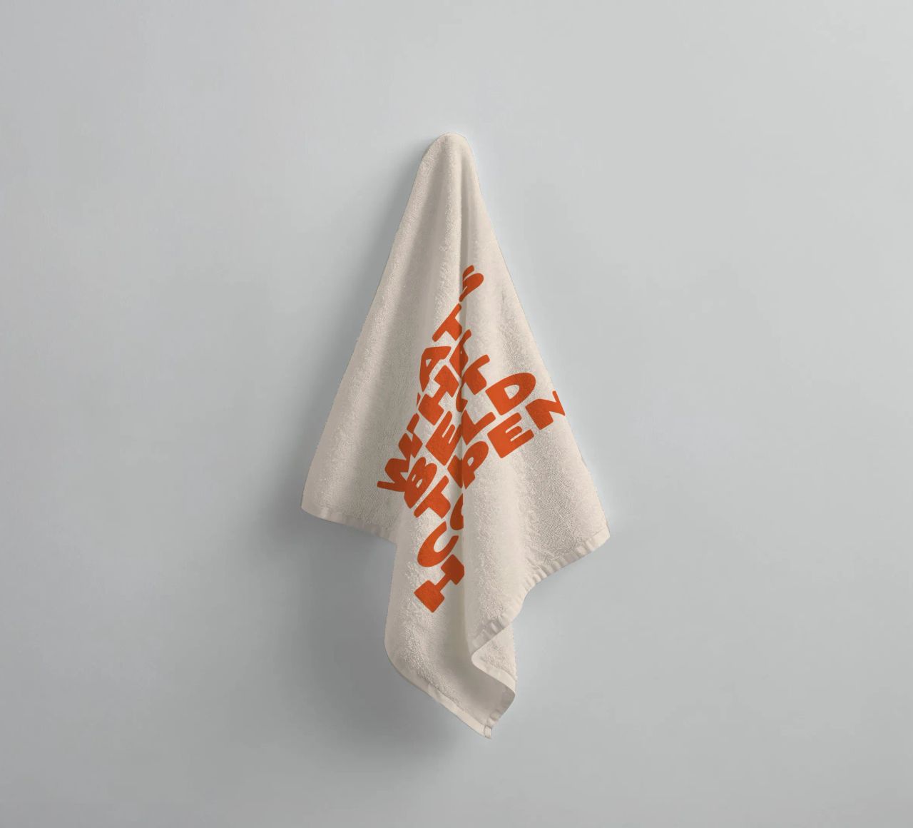 What's The Best That Could Happen Typografie Design towel by THE MOTIVATED TYPE
