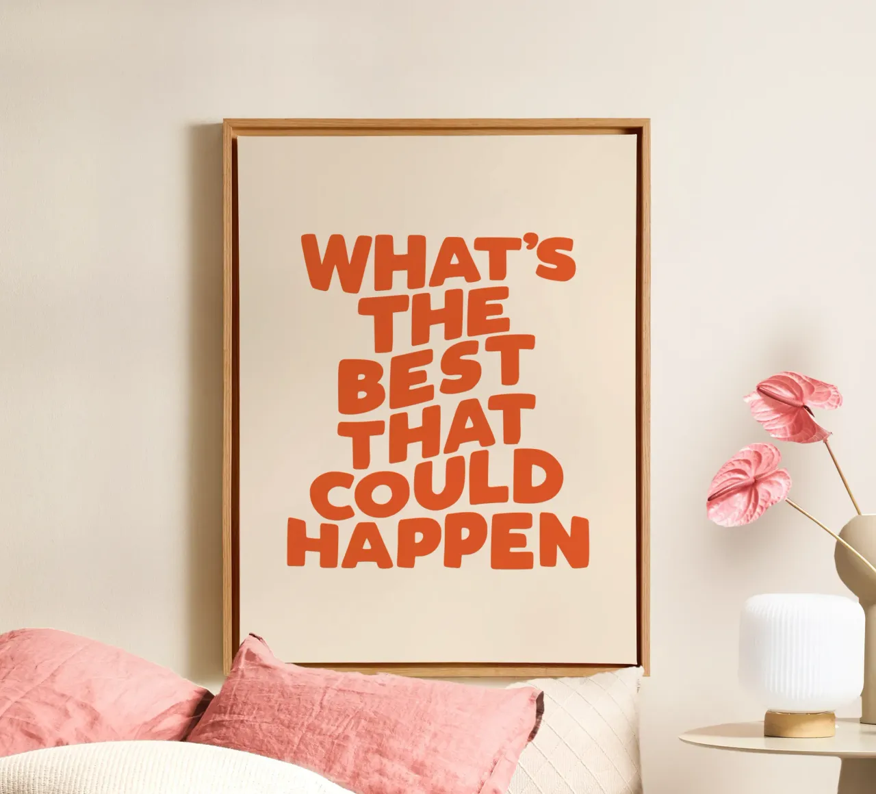 Was ist das Beste, was passieren kann Typografie Design Leinwand von THE MOTIVATED TYPE