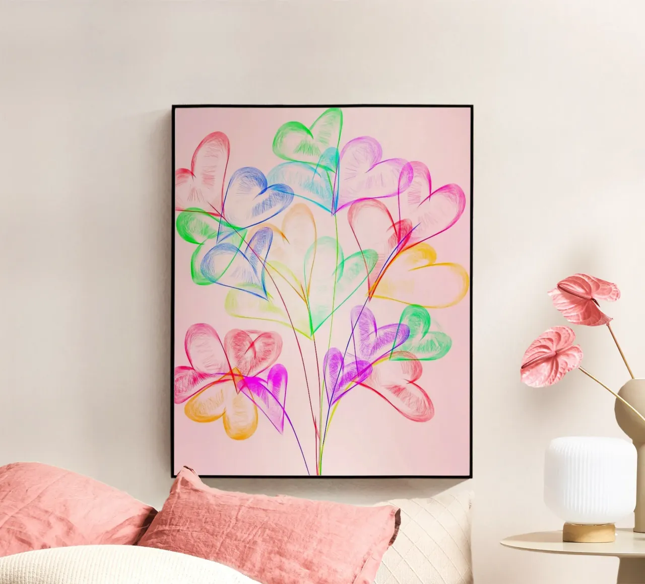 Cuore fiori plexiglass da Nomi Morina