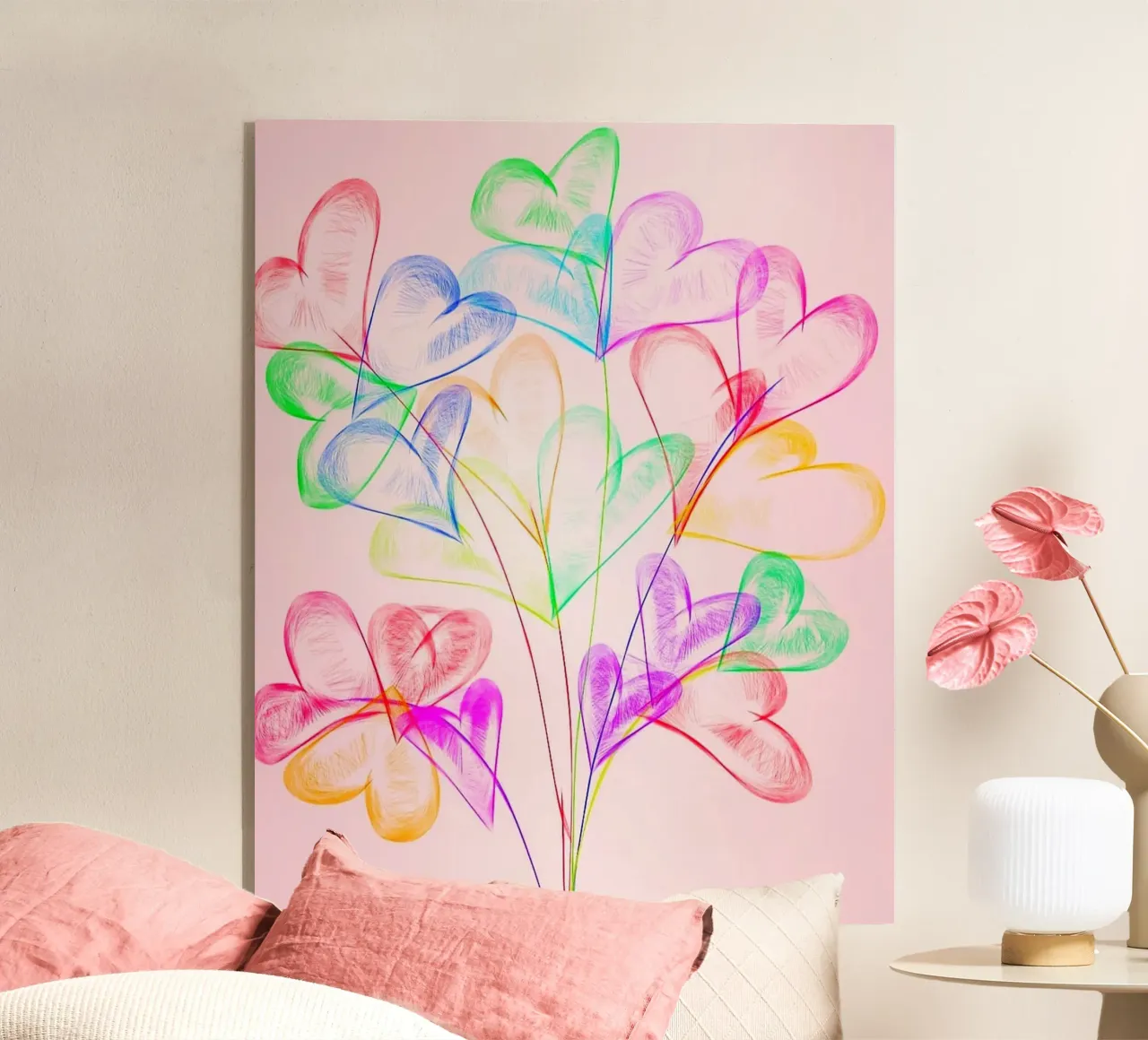 Cuore fiori plexiglass da Nomi Morina