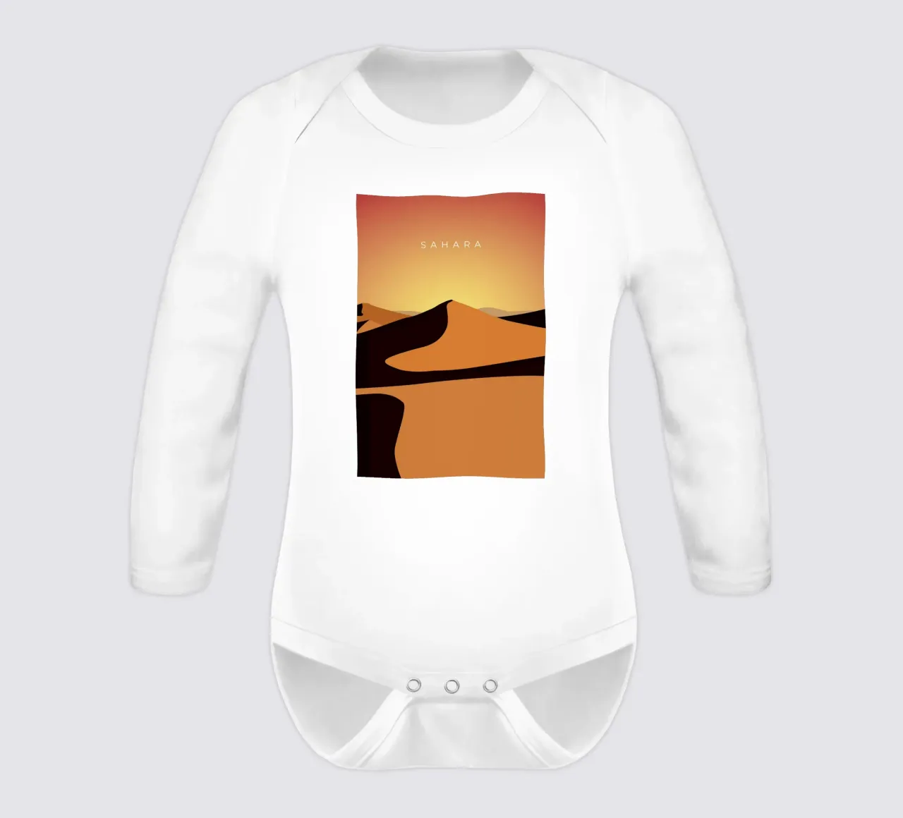 Sahara long-sleeve baby romper by minimalist designs