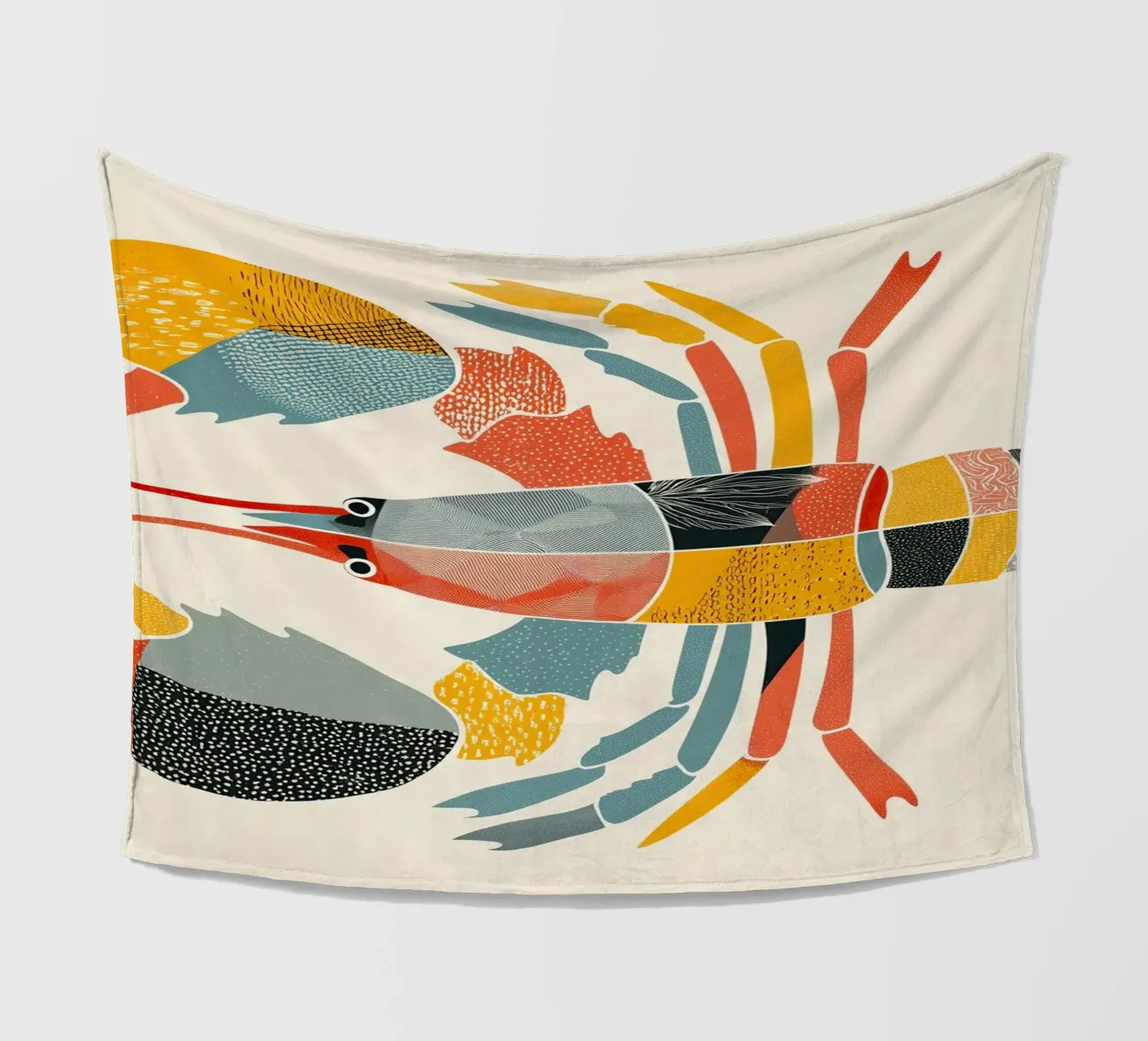 Patterned Lobster Fleecedecke von Luca