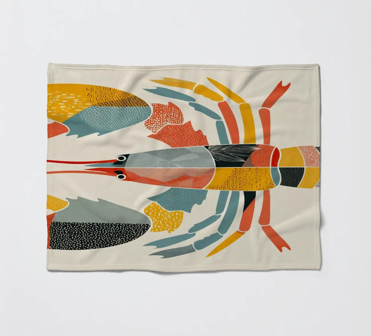 Patterned Lobster Fleecedecke von Luca