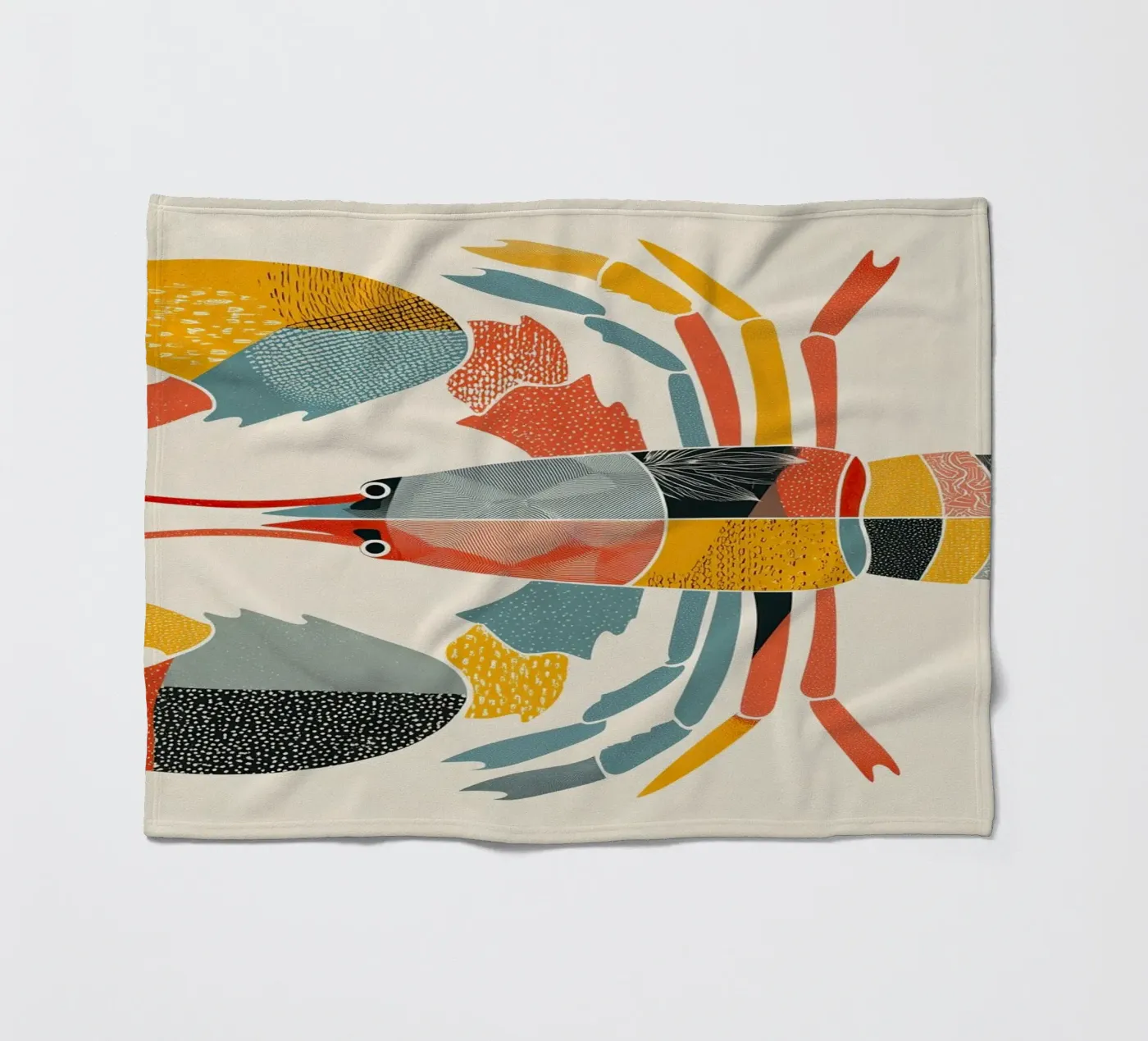 Patterned Lobster Fleecedecke von Luca