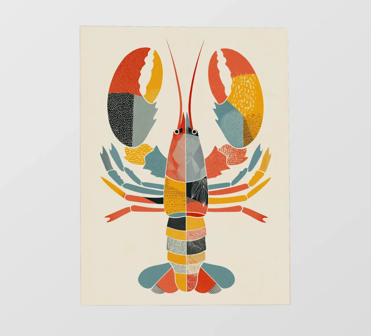 Patterned Lobster fotobehang van Luca