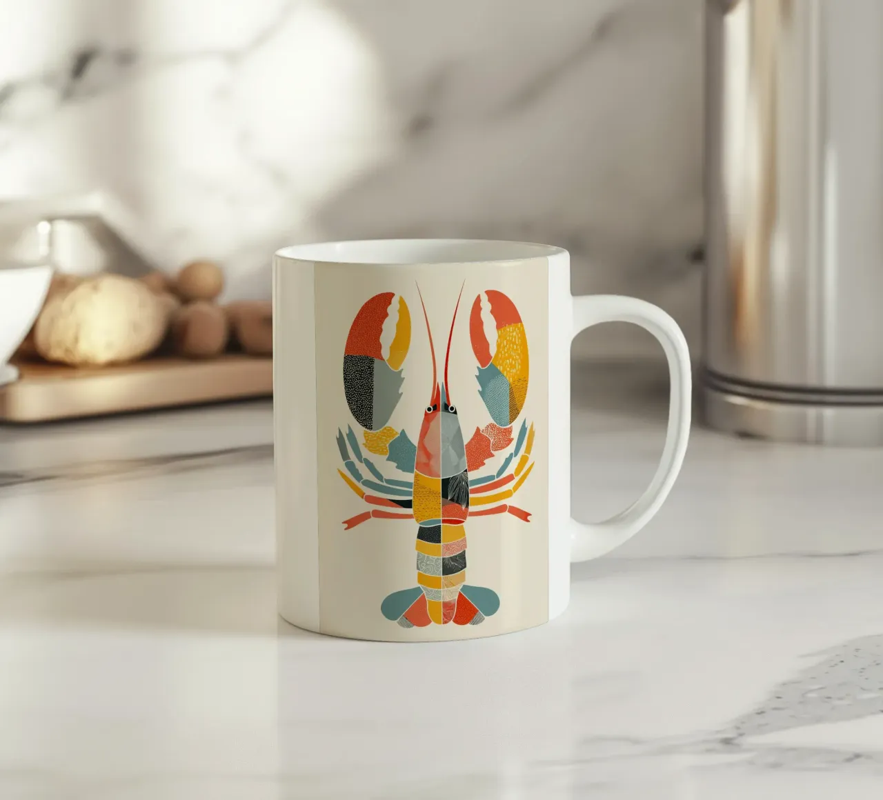 Patterned Lobster ceramic mug by Luca