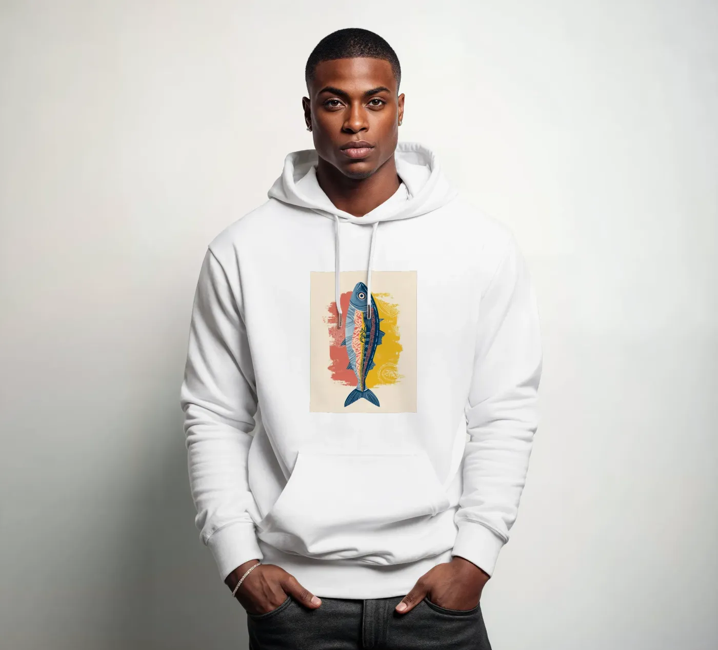 Patterned Fish hoodie by Luca