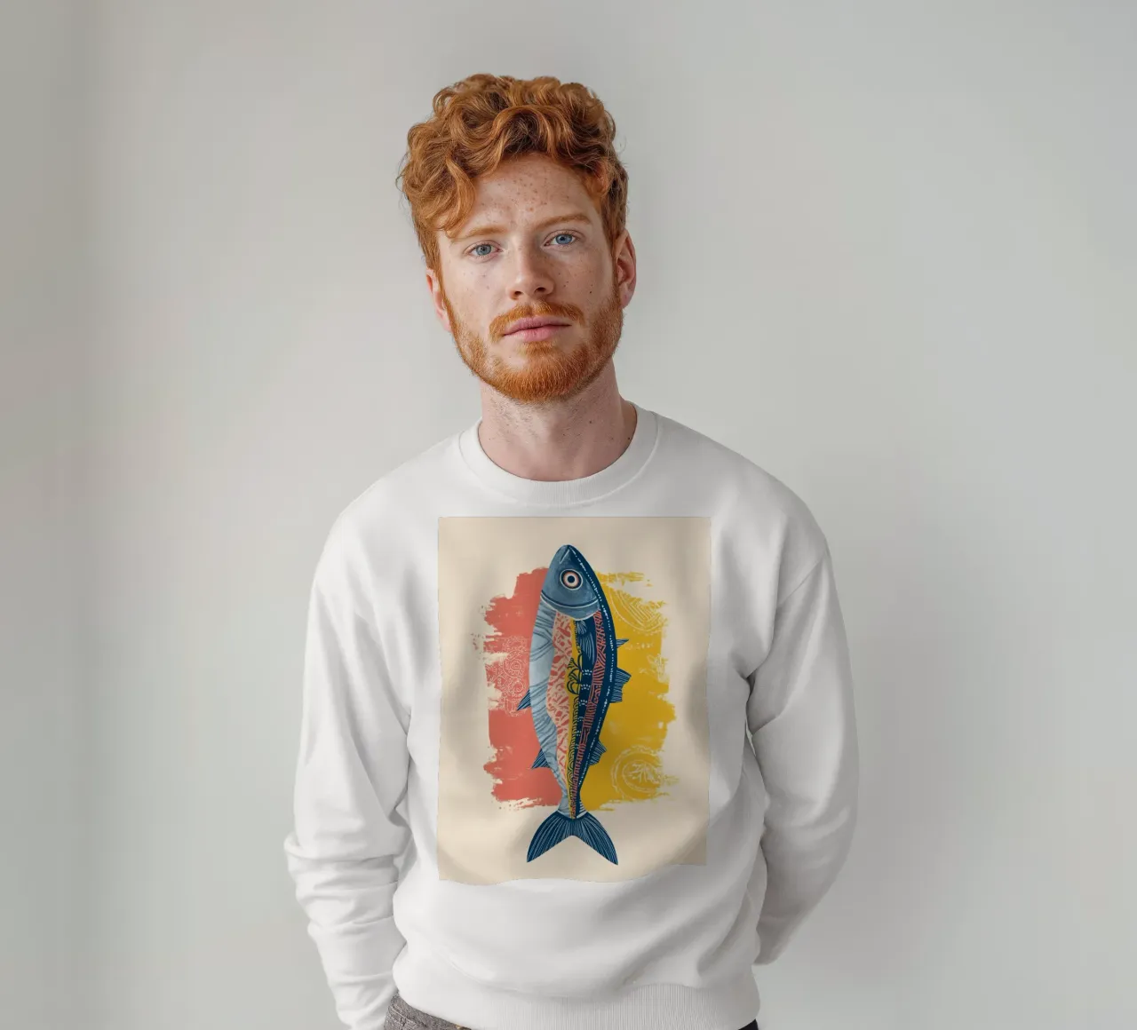 Patterned Fish sweat de Luca