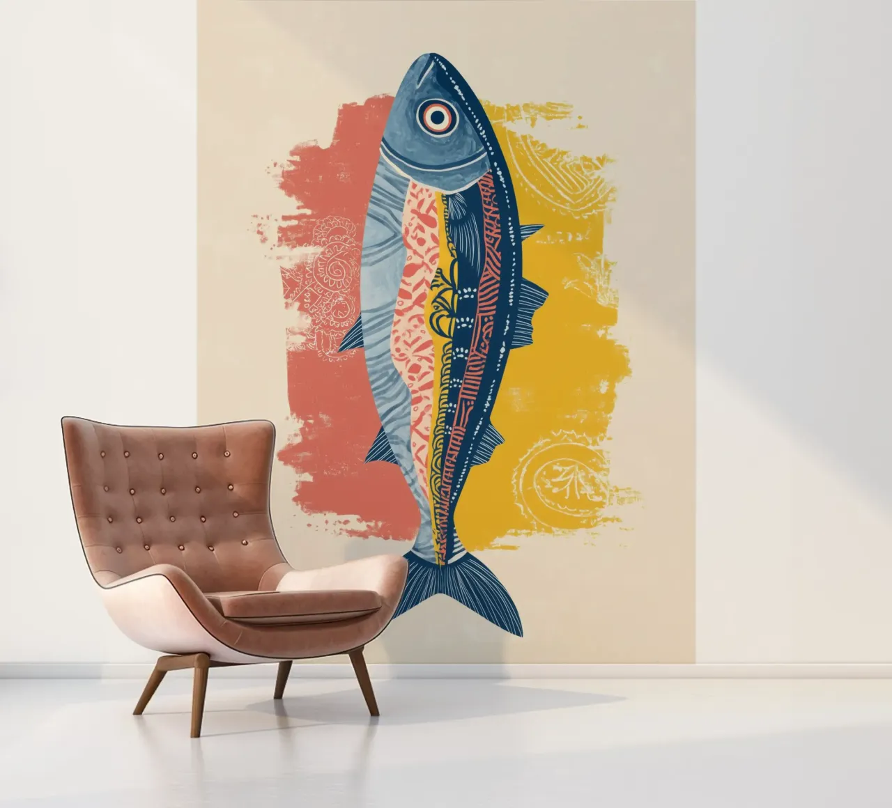 Patterned Fish fotobehang van Luca